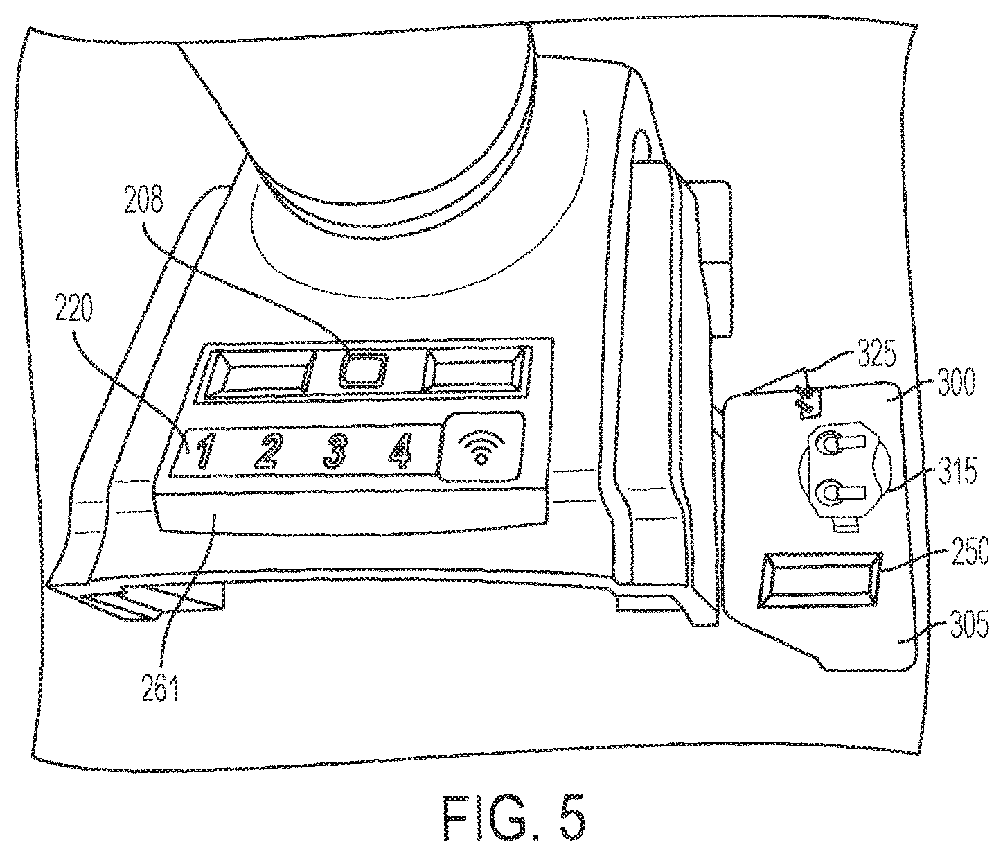 Patent US12307839 Figure 5 – Power tool with compartment for receiving another device