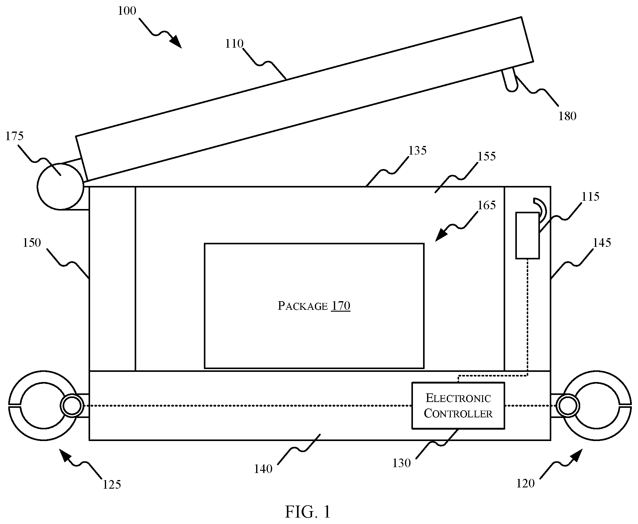 Patent US12307843 Figure 1 – Secure transport container