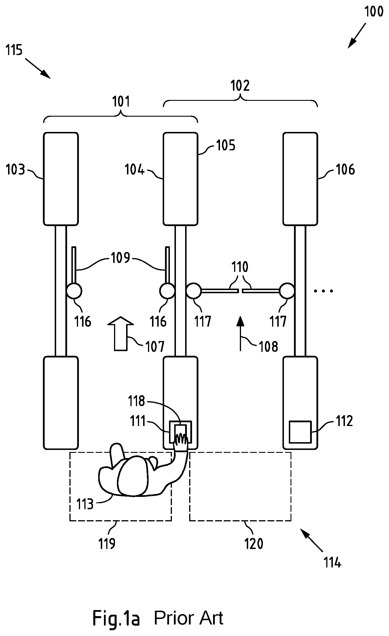 Patent US12307845 Figure 1 – Gate array, in particular for a passenger transport system