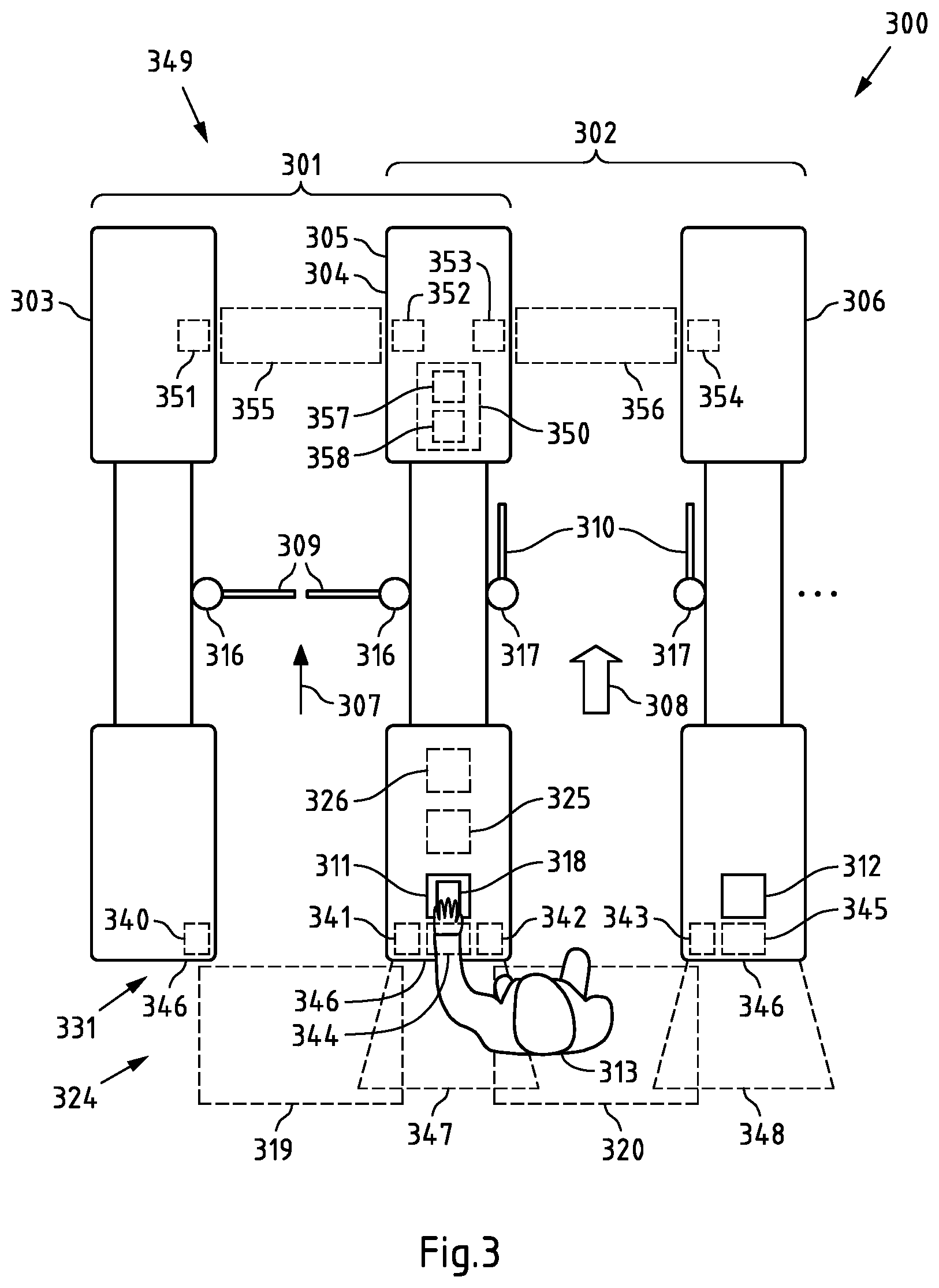 Patent US12307845 Figure 5 – Gate array, in particular for a passenger transport system