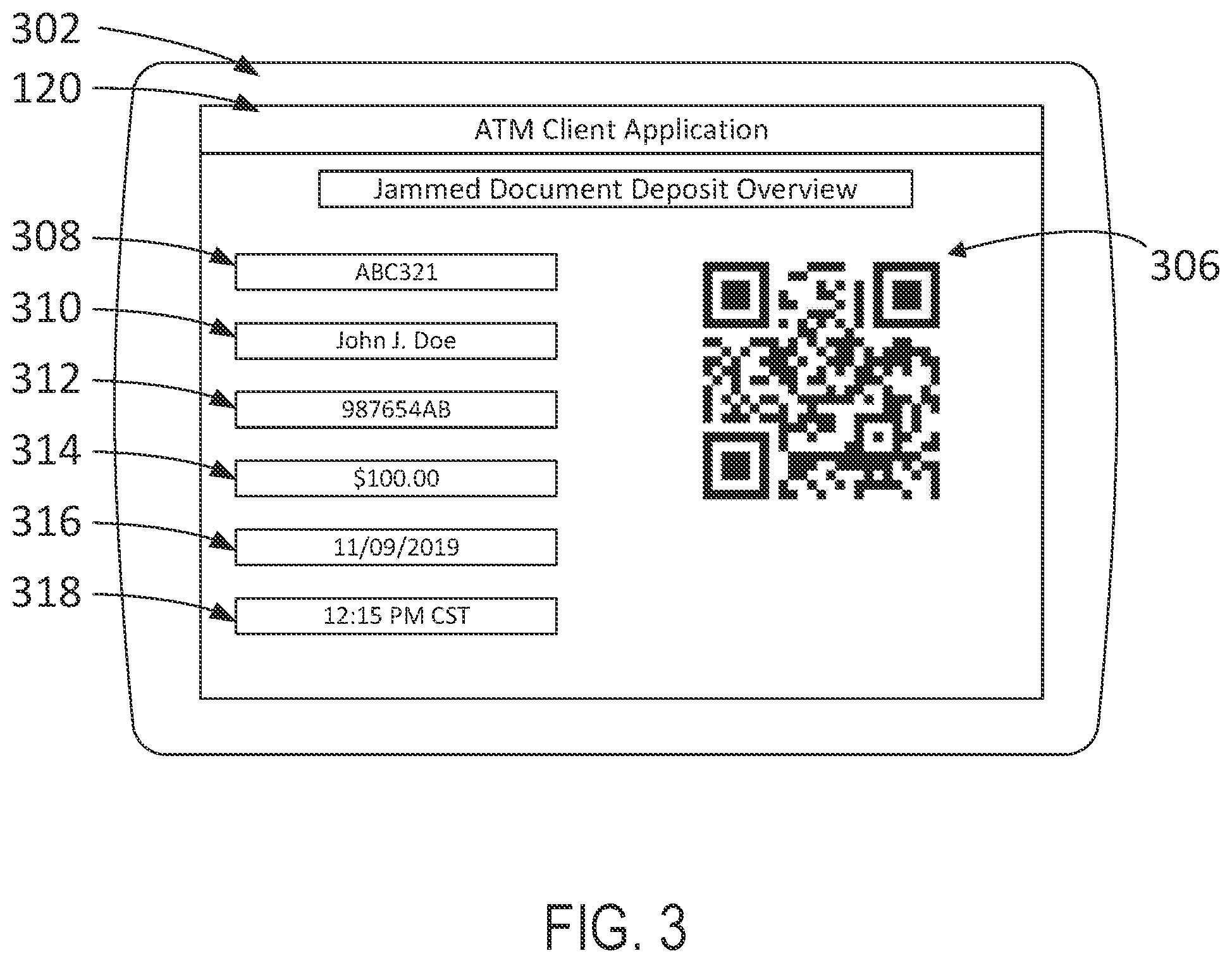 Patent US12307851 Figure 3 – Systems and methods for ATM deposit jammed item imaging and transaction completion