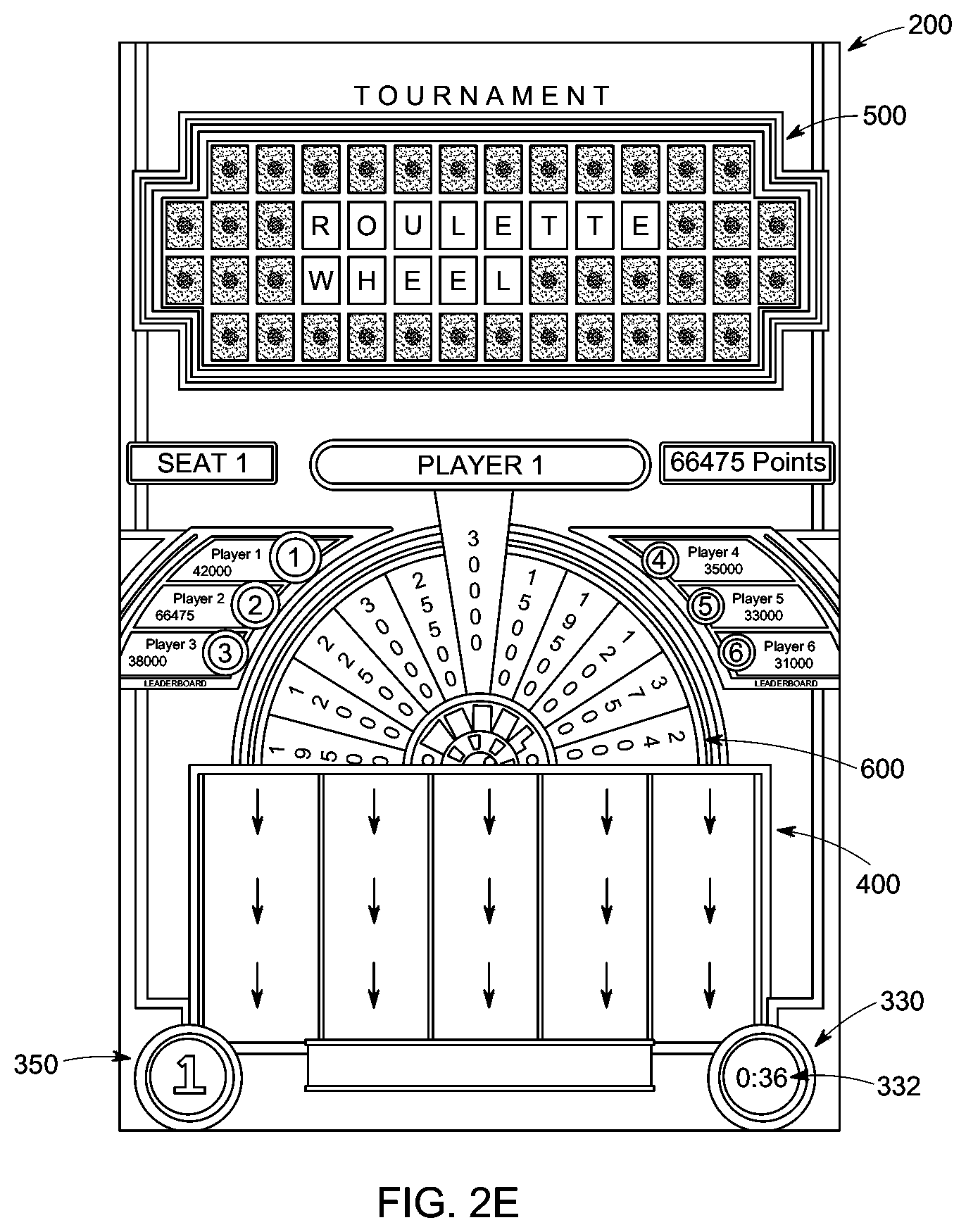 Patent US12307858 Figure 6 – Multi-player tournament with simultaneous additional point accumulation events