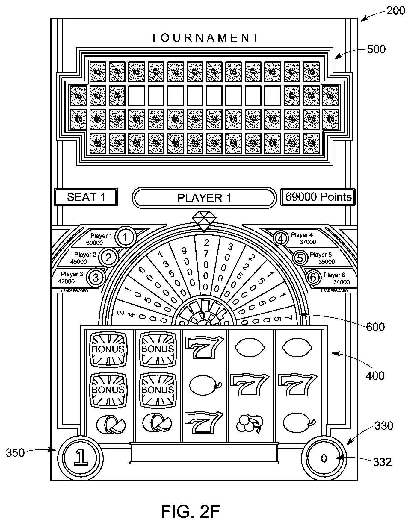Patent US12307858 Figure 7 – Multi-player tournament with simultaneous additional point accumulation events