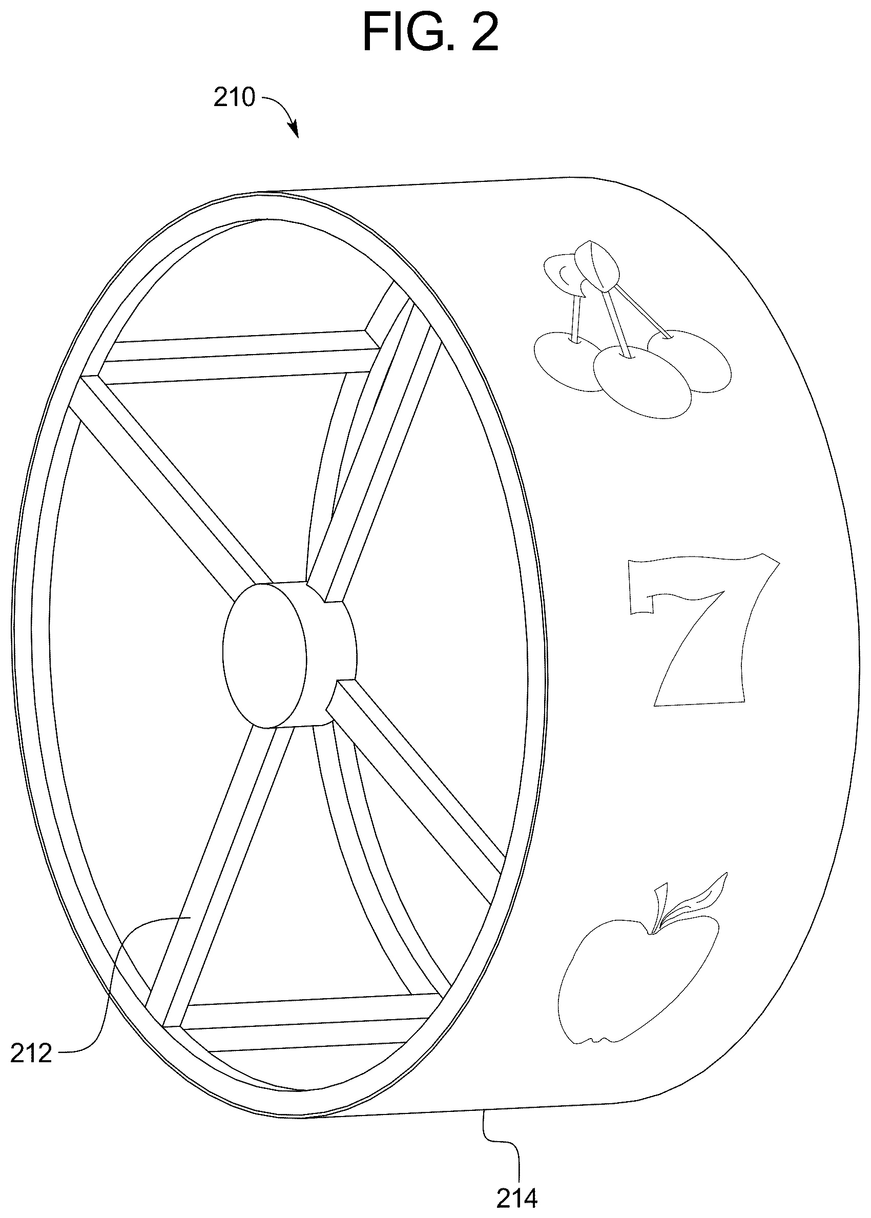 Patent US12307862 Figure 2 – Electronic gaming machine having a reel assembly and method of making reel strips