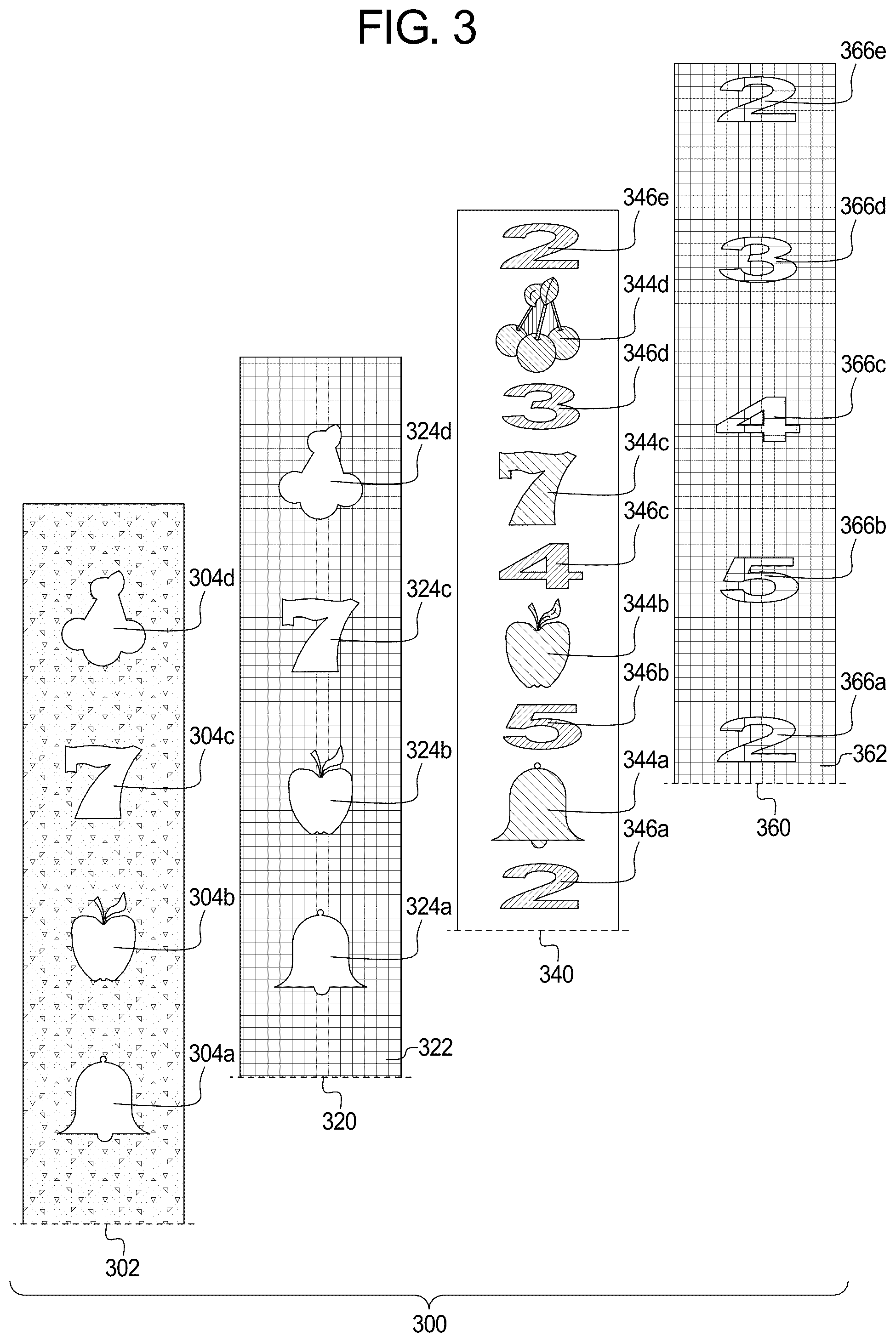 Patent US12307862 Figure 3 – Electronic gaming machine having a reel assembly and method of making reel strips