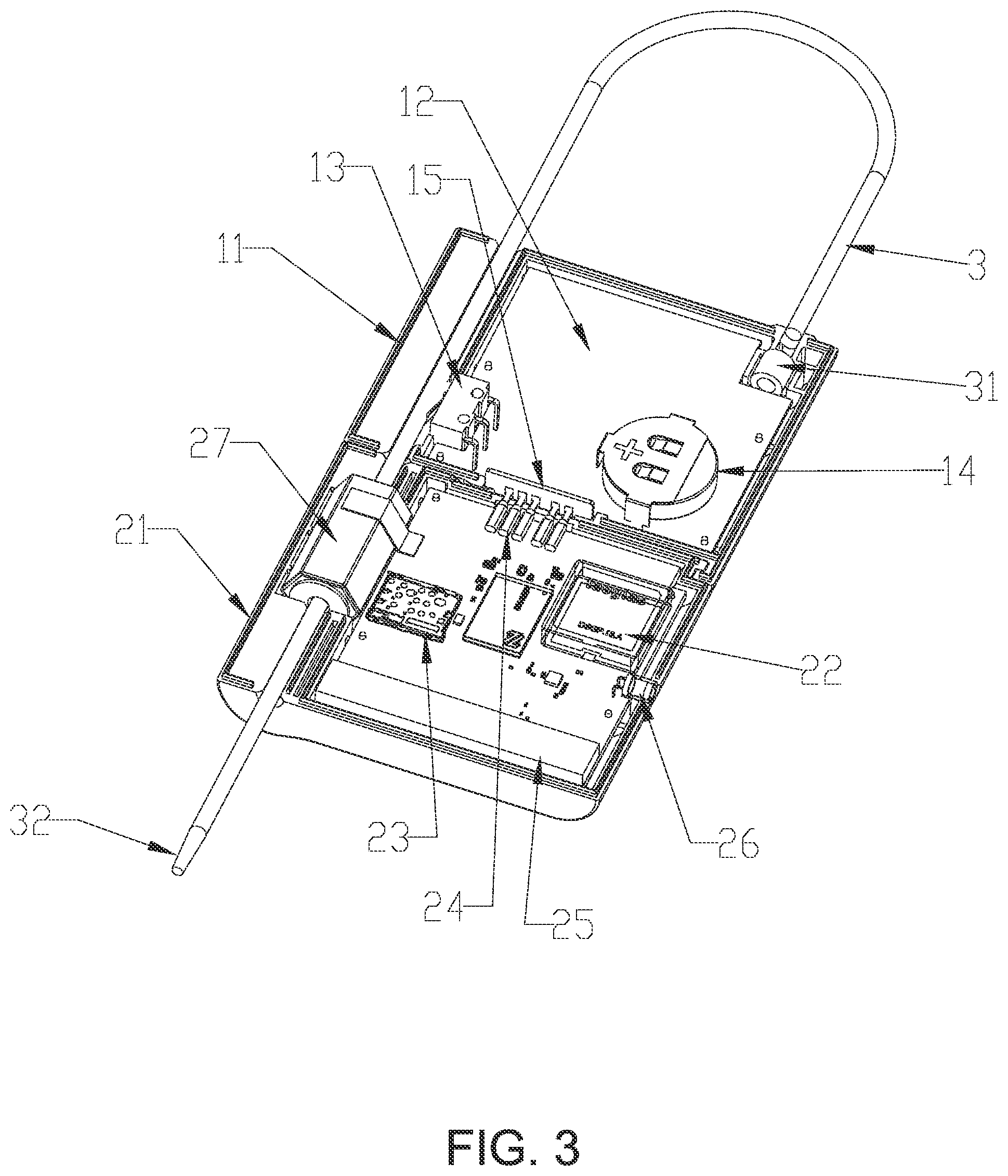 Patent US12307864 Figure 3 – Disposable RFID component for cable lock