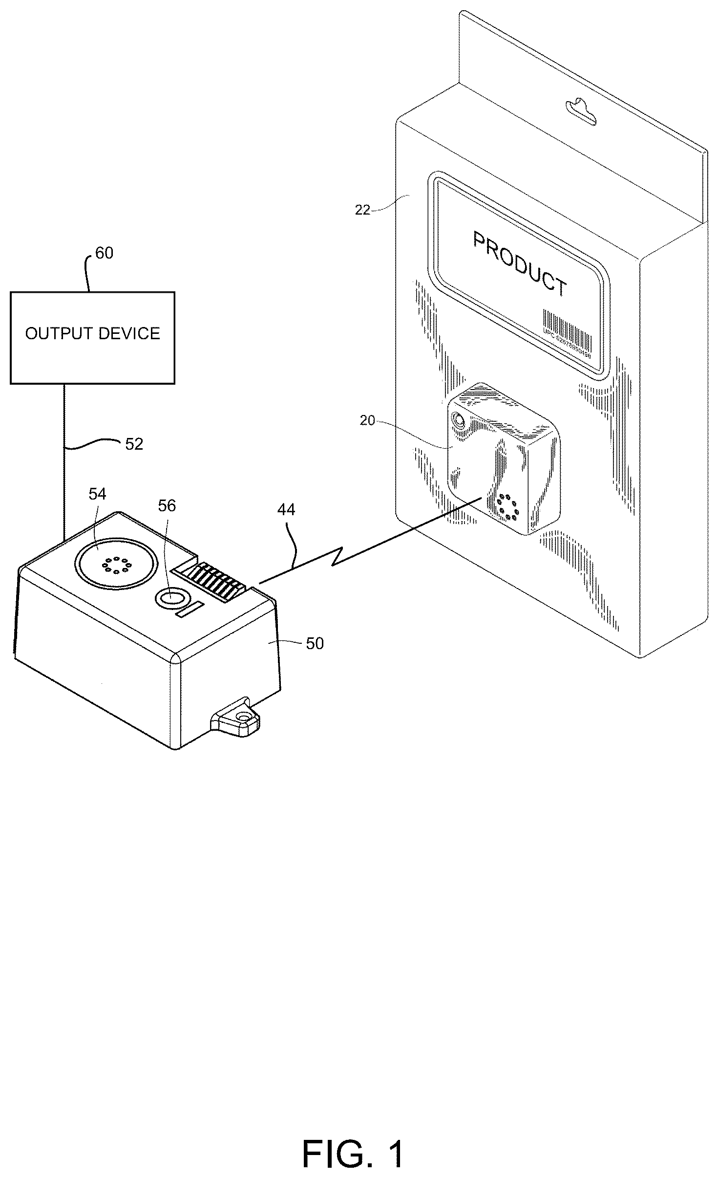 Patent US12307865 Figure 1 – Anti-theft device with remote alarm feature
