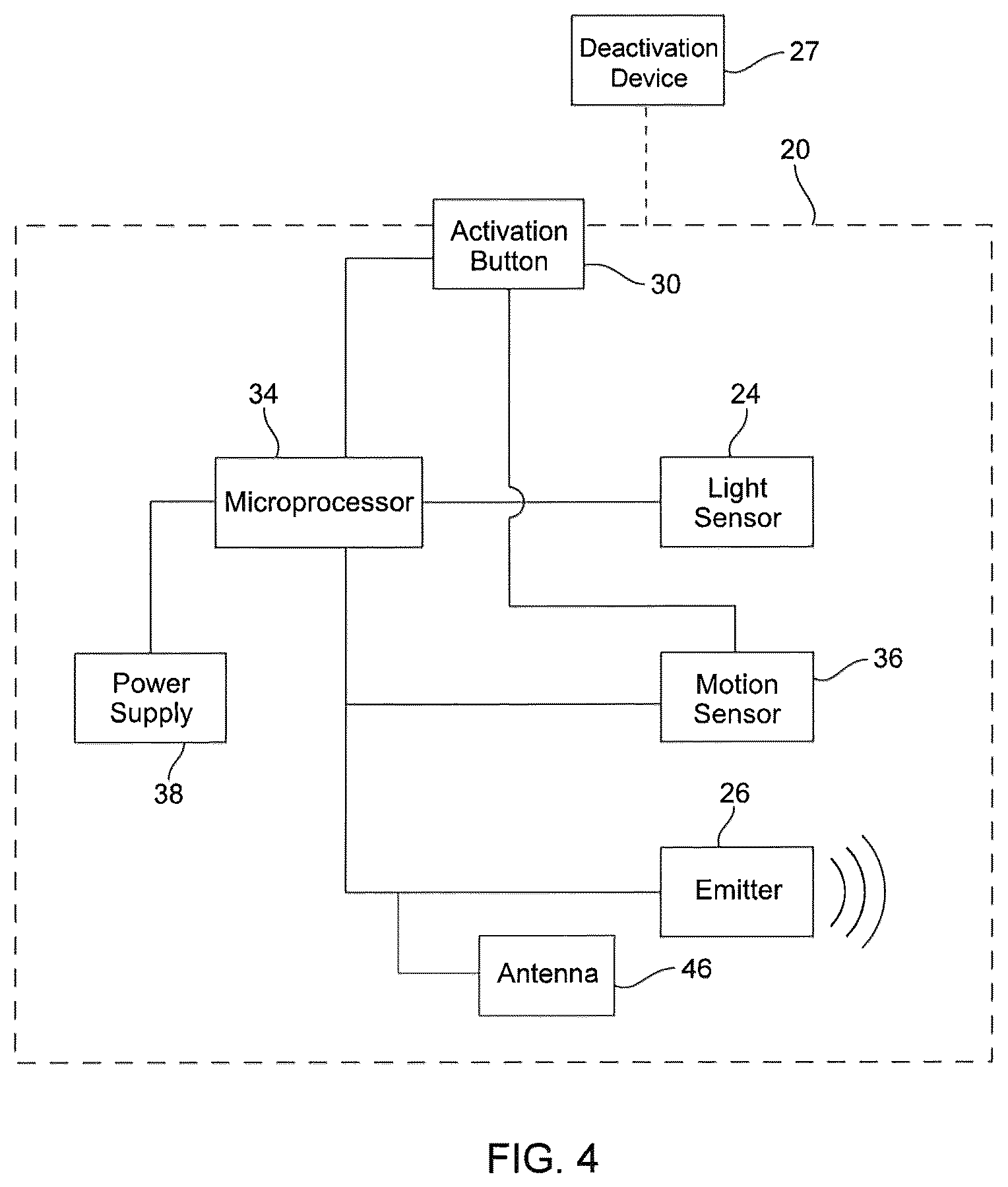 Patent US12307865 Figure 3 – Anti-theft device with remote alarm feature