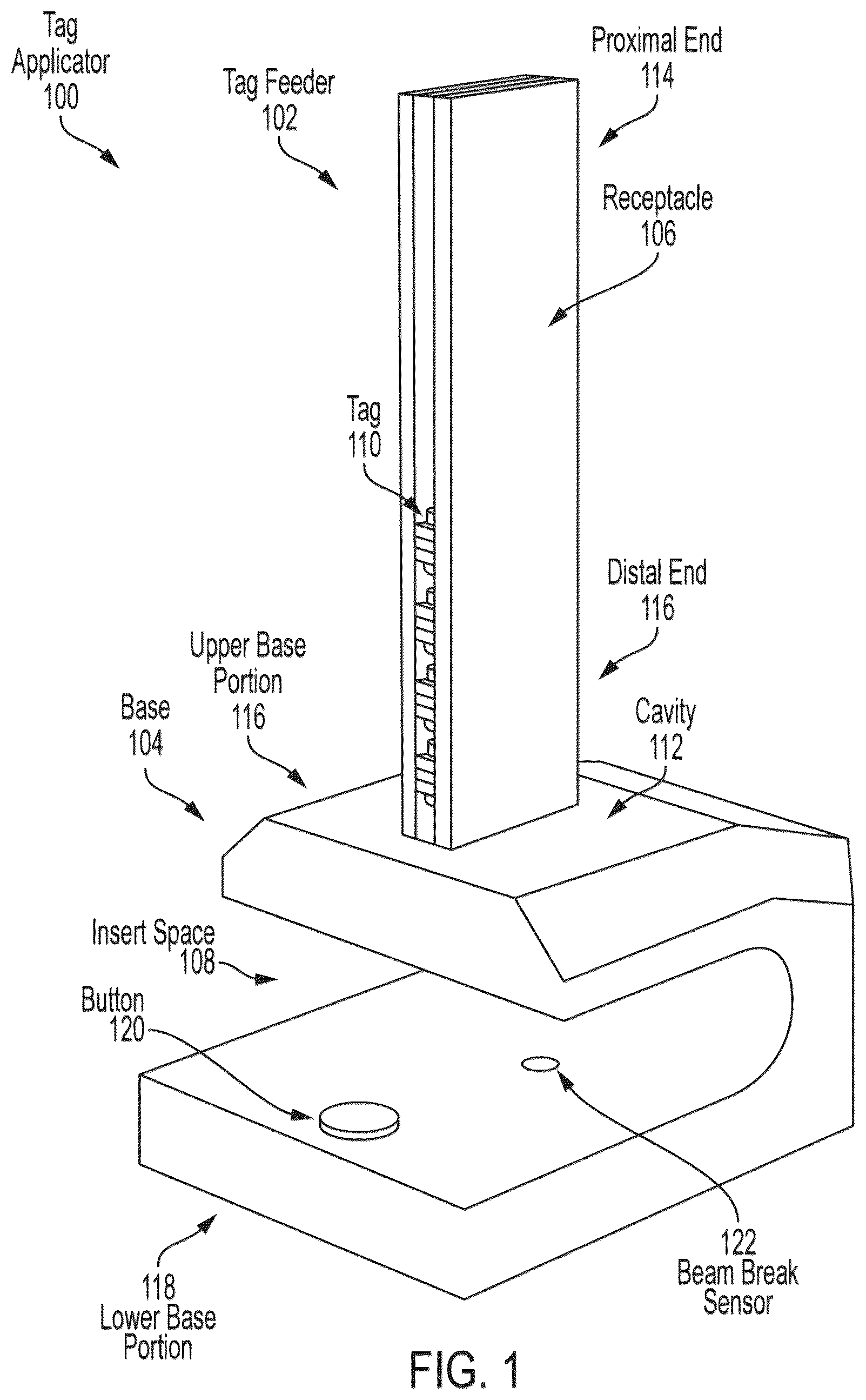 Patent US12307867 Figure 1 – Hard tag applicator