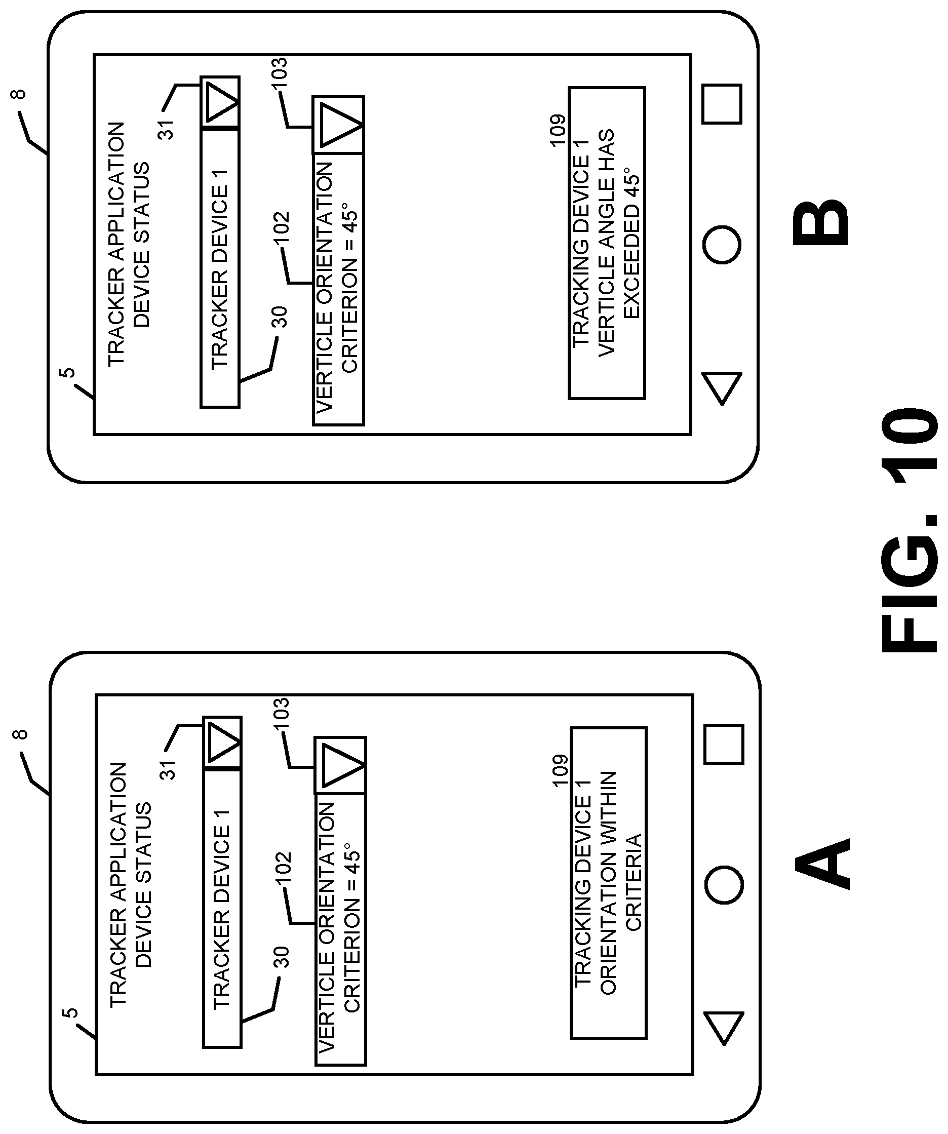 Patent US12307874 Figure 10 – Determining the status of a tracking device based on orientation