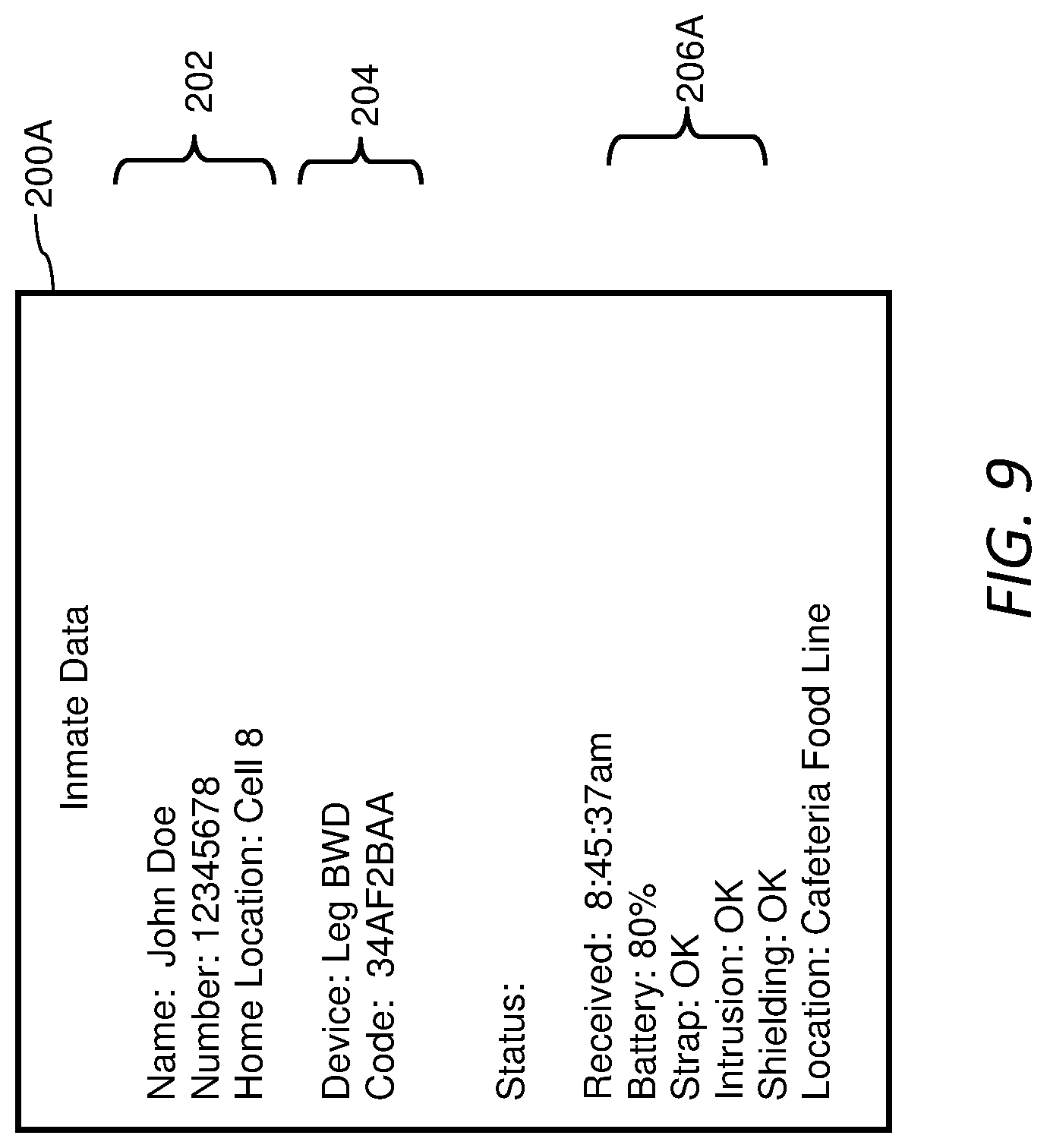 Patent US12307876 Figure 9 – System, method, and apparatus for detecting and alerting of inmate usage of cafeteria