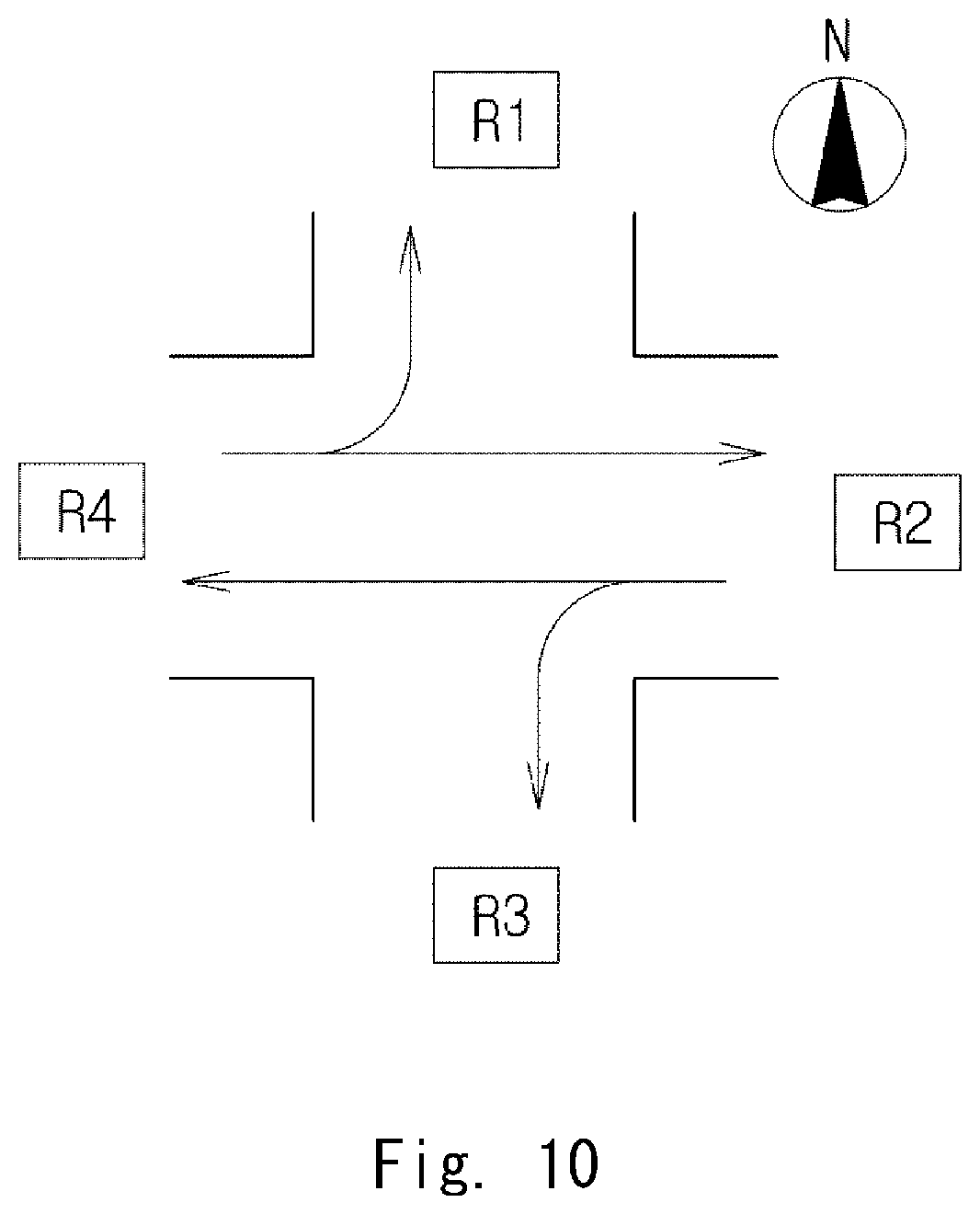Patent US12307887 Figure 10 – Intersection control system, intersection control method, and program