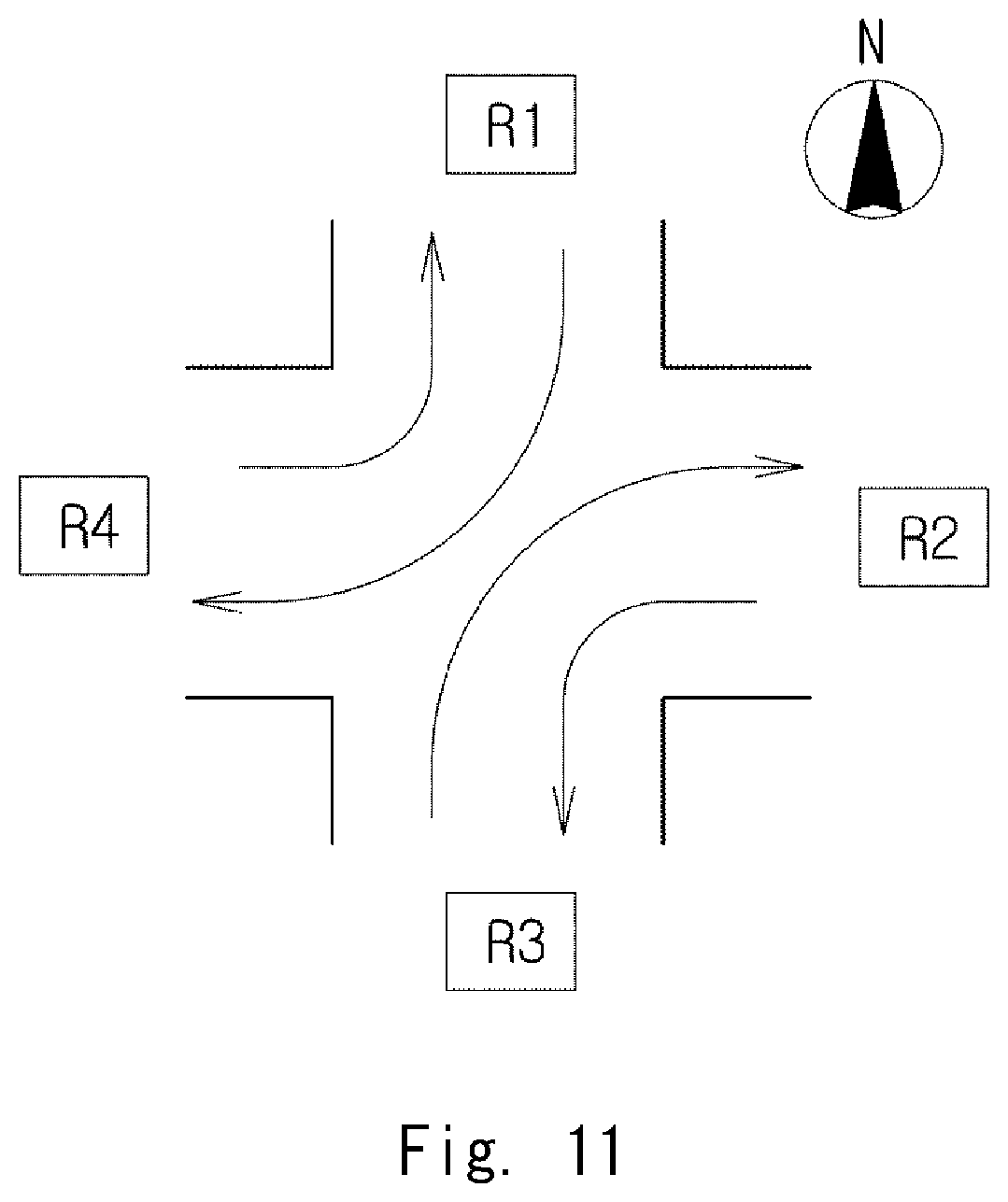 Patent US12307887 Figure 11 – Intersection control system, intersection control method, and program