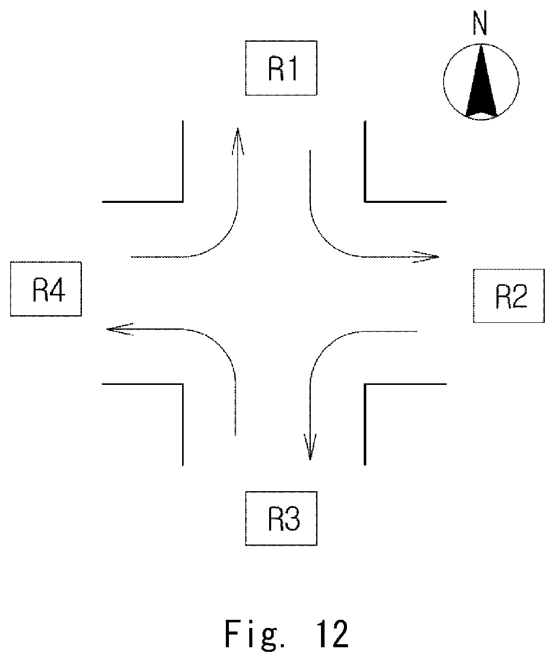 Patent US12307887 Figure 12 – Intersection control system, intersection control method, and program