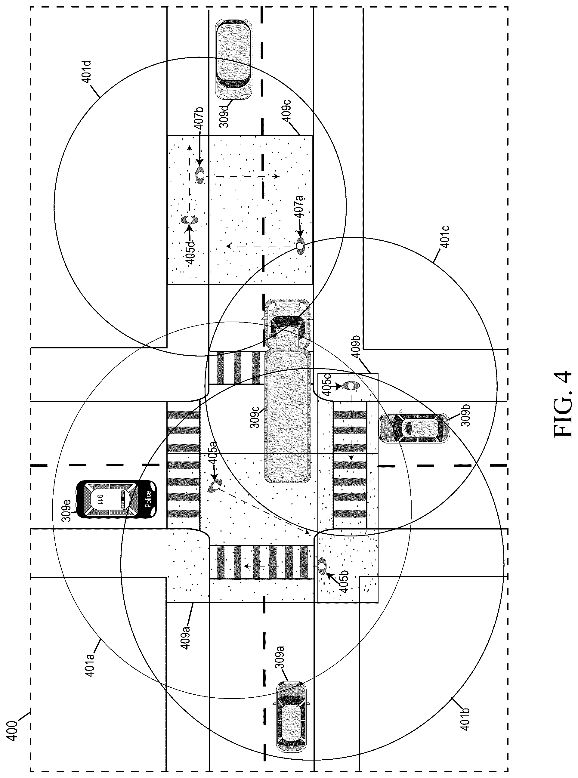 Patent US12307890 Figure 5 – Brain-computer interface enabled communication between autonomous vehicles and pedestrians