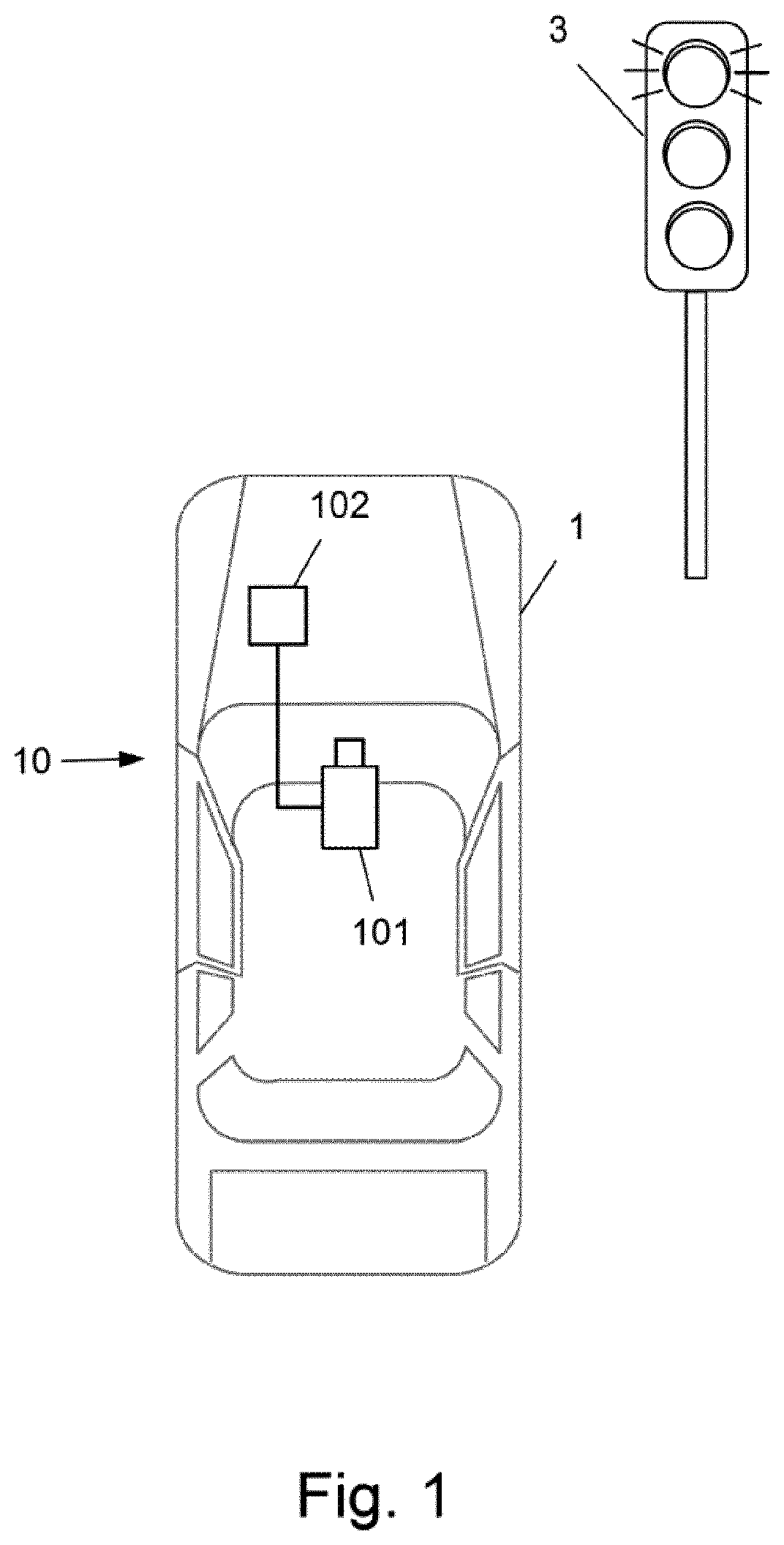Patent US12307891 Figure 1 – Method and system for automatically determining a display status of a traffic signal installation