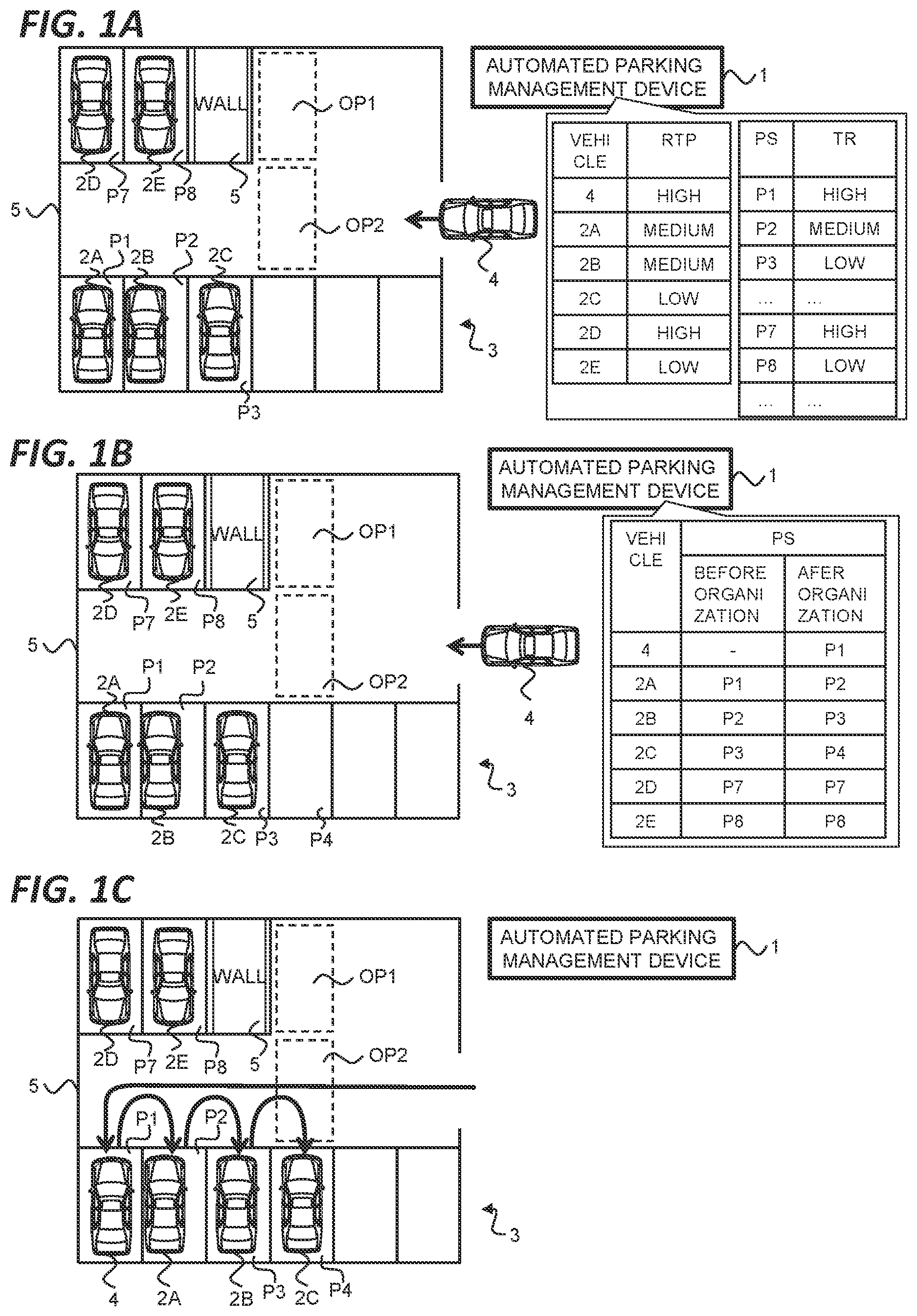 Patent US12307894 — Automated parking management device and automated parking management method — Figure 1