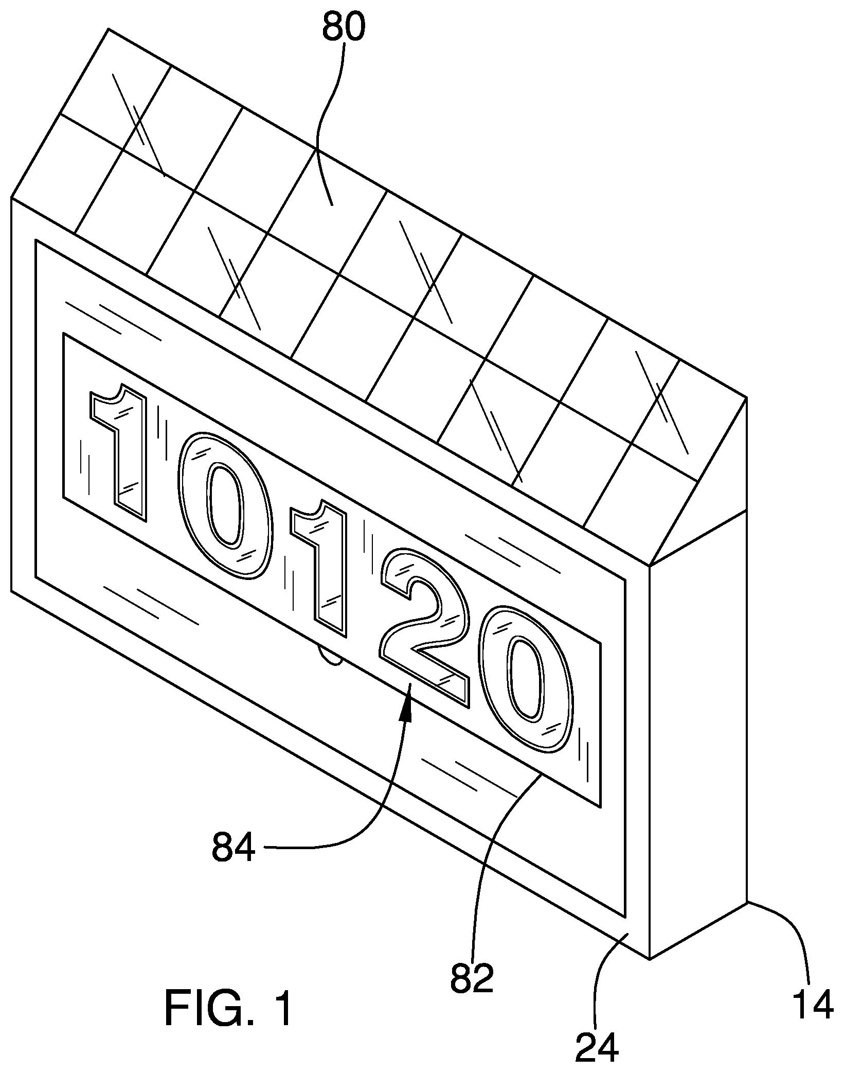 Patent US12307922 Figure 1 – Illuminated address assembly