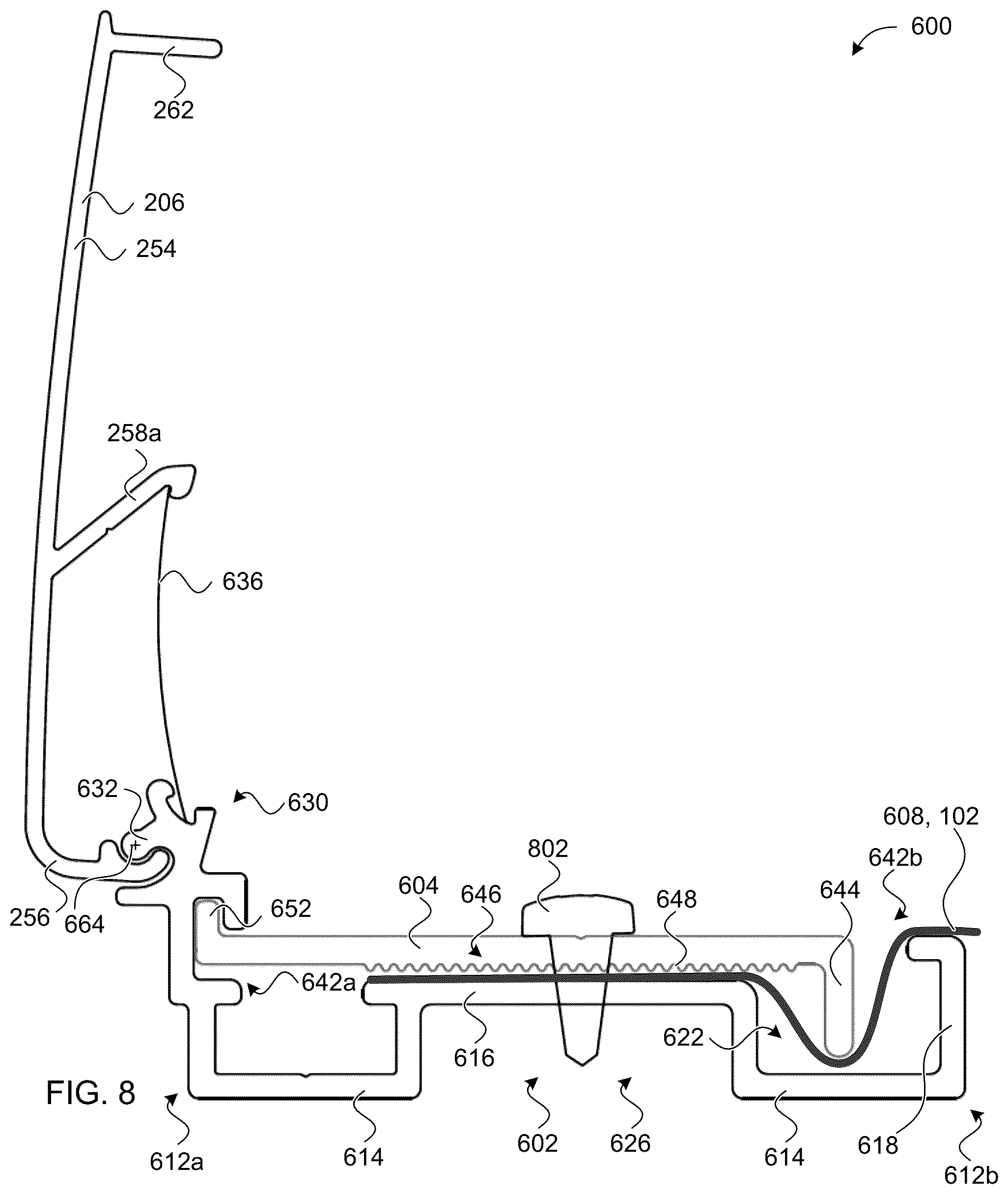 Patent US12307924 Figure 8 – Tensioning frame for sheet media
