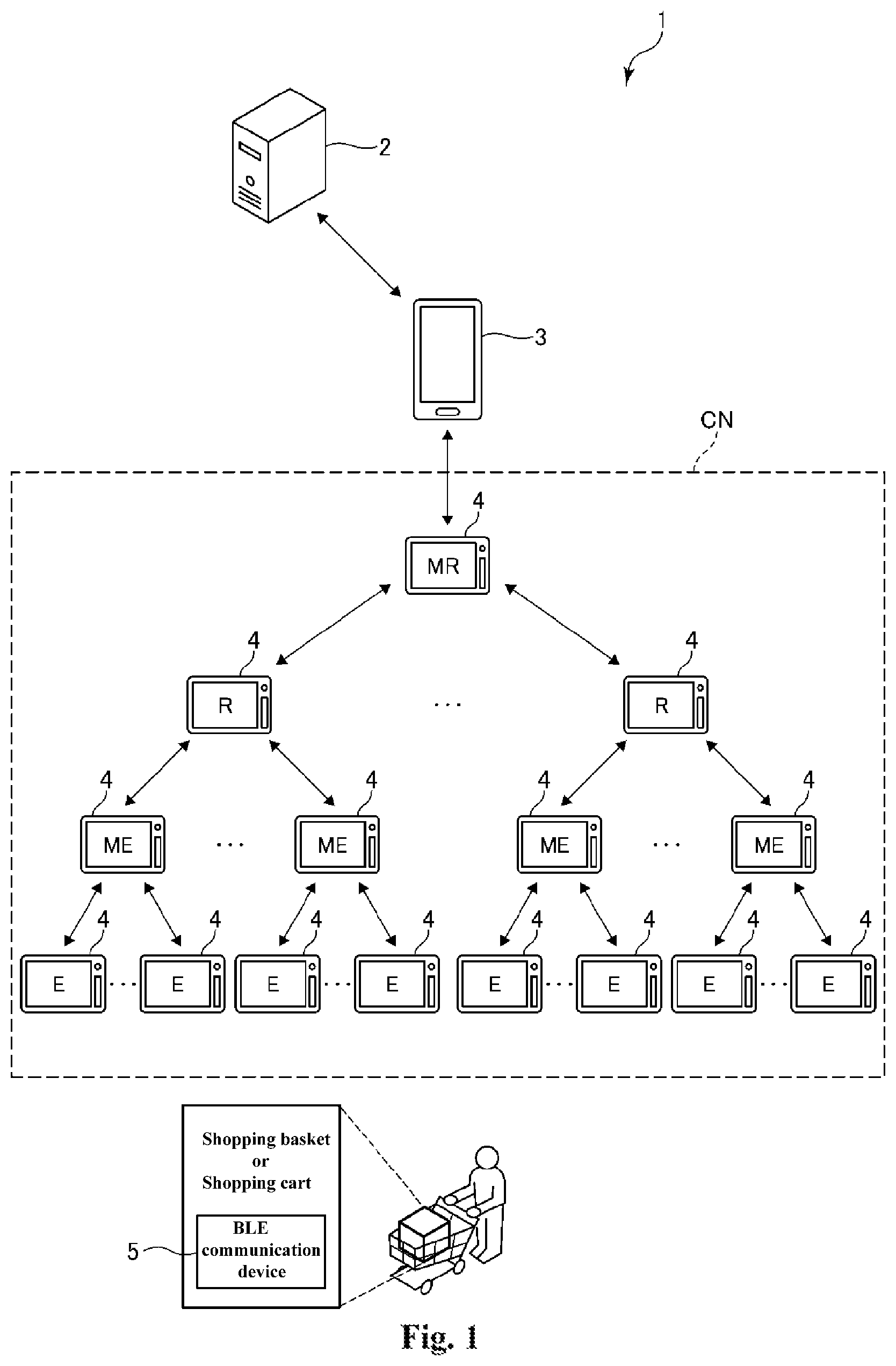 Patent US12307926 Figure 1 – Electronic shelf label system