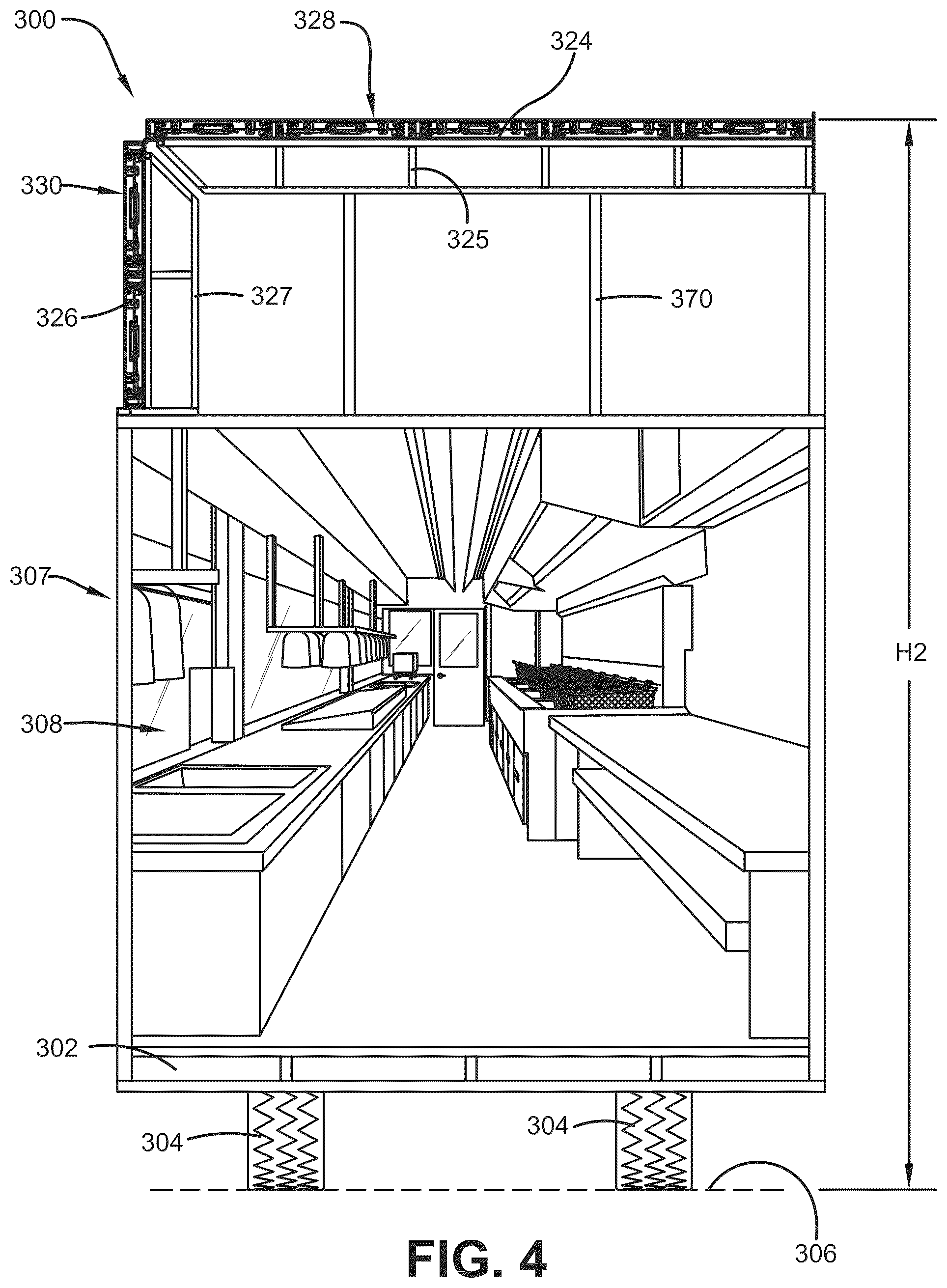 Patent US12307929 Figure 4 – Portable food concession trailer