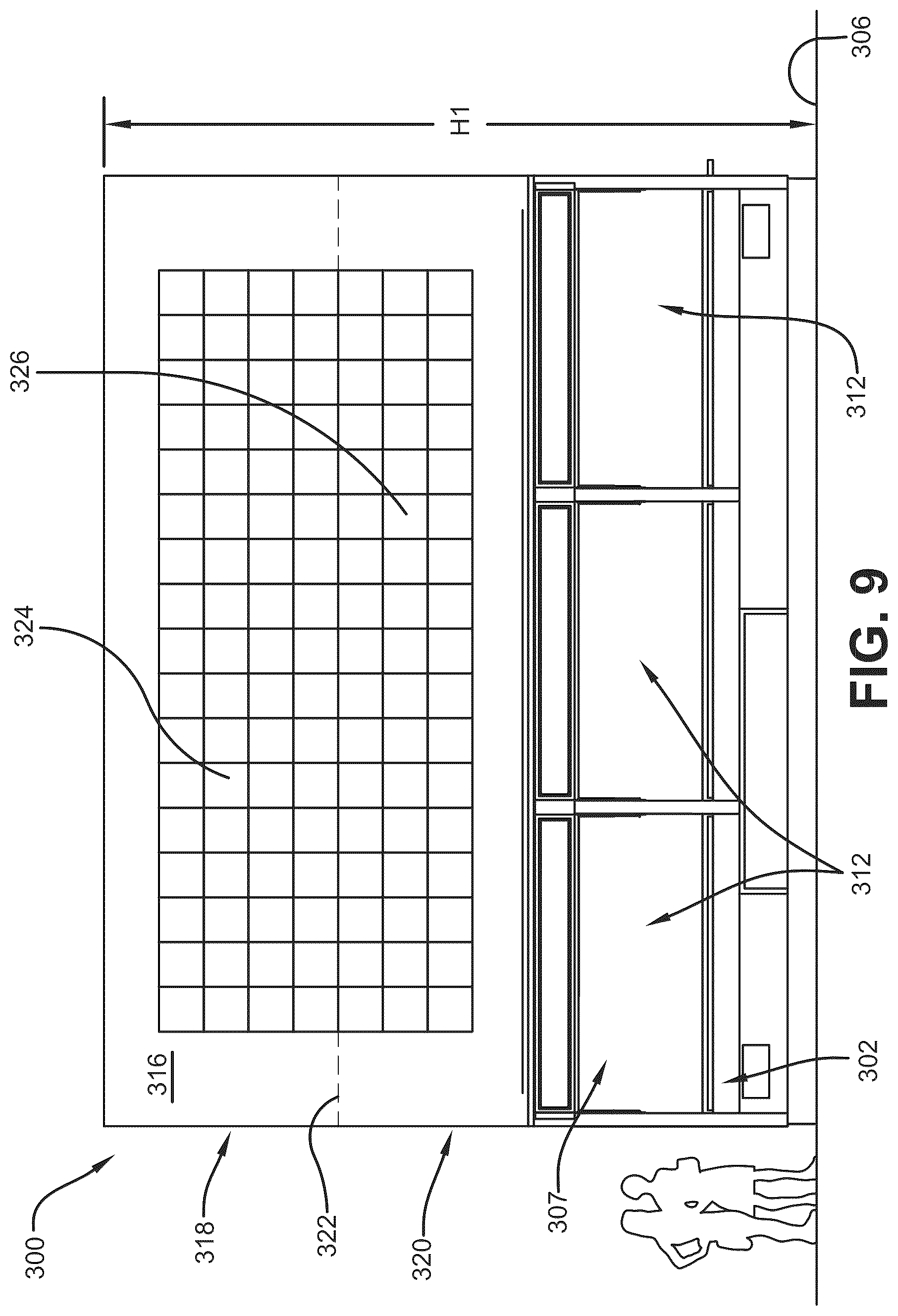 Patent US12307929 Figure 9 – Portable food concession trailer