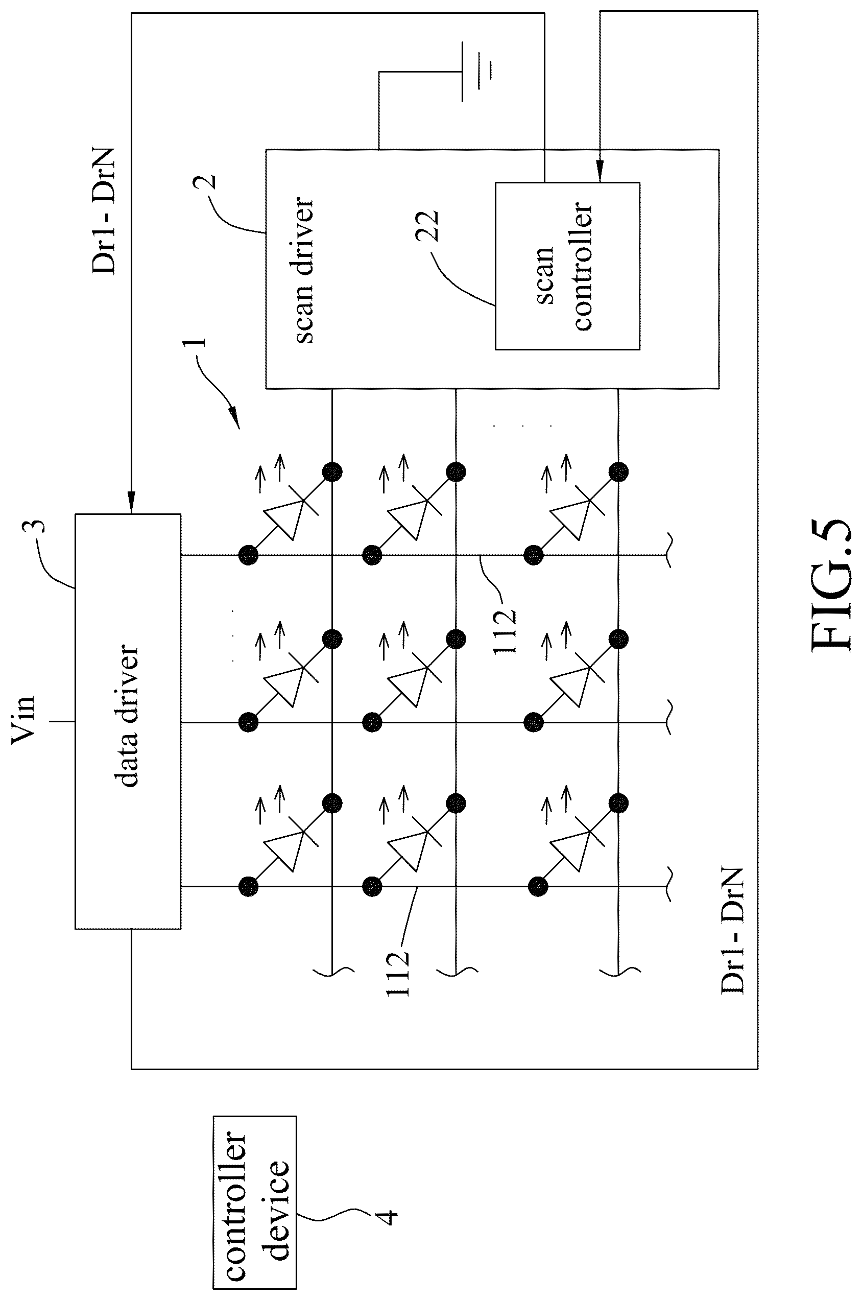 Patent US12307930 Figure 5 – Scan-type display apparatus capable of short circuit detection, and scan driver thereof