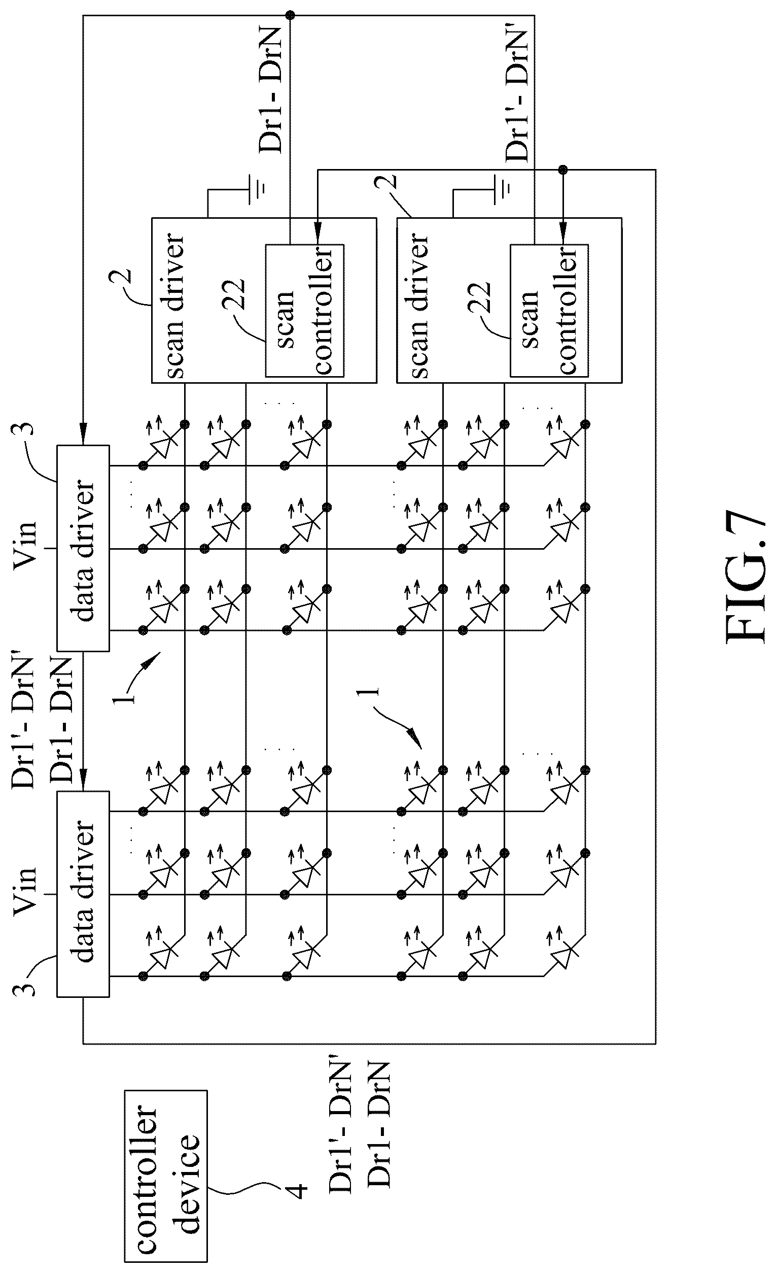 Patent US12307930 Figure 7 – Scan-type display apparatus capable of short circuit detection, and scan driver thereof