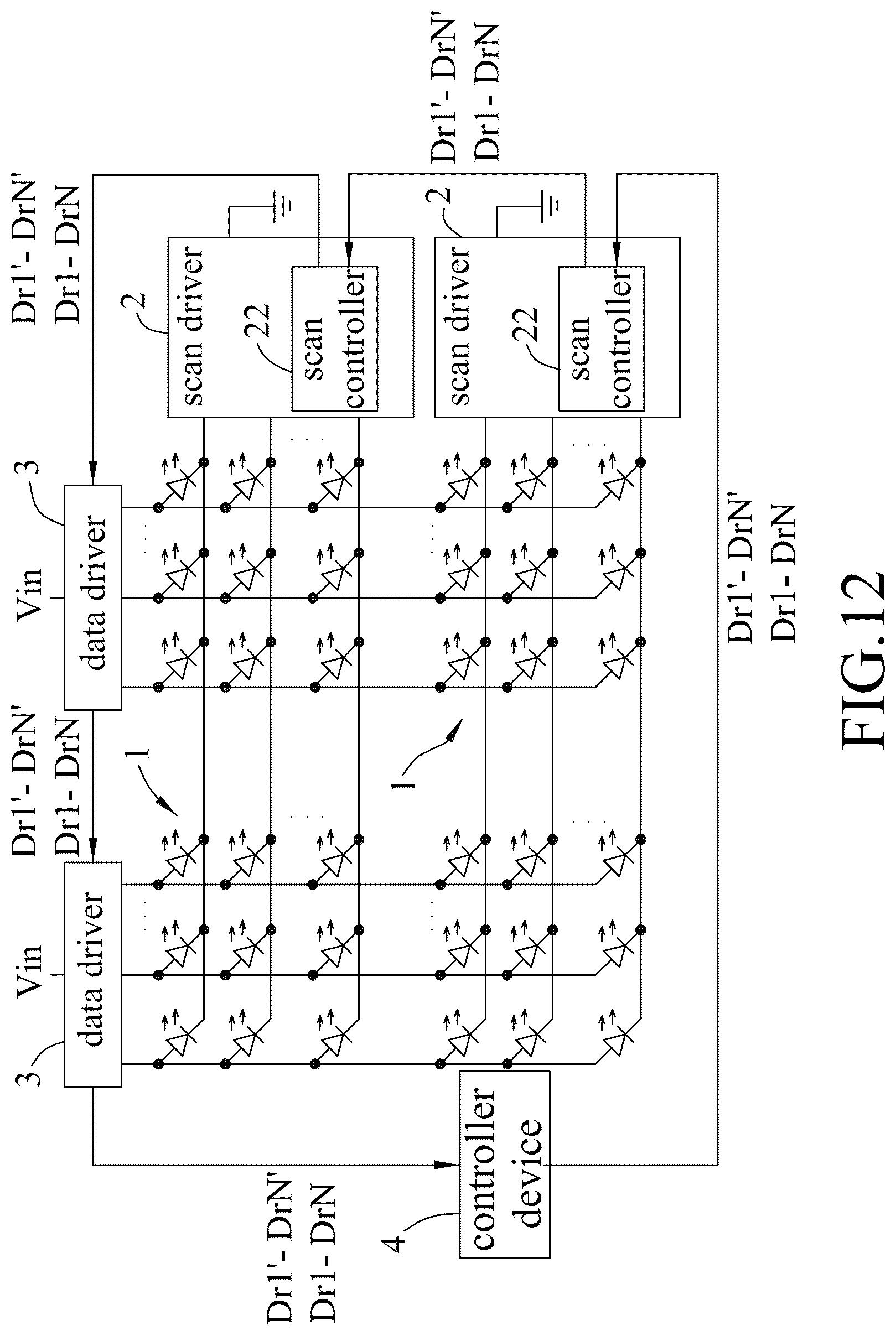 Patent US12307930 Figure 12 – Scan-type display apparatus capable of short circuit detection, and scan driver thereof