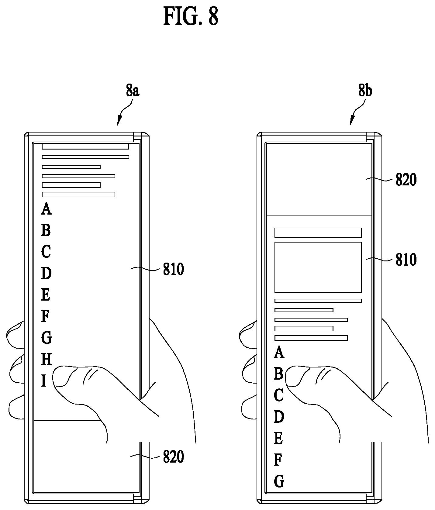Patent US12307934 Figure 8 – Electronic device with extendable display screen for displaying contents, and control method therefor