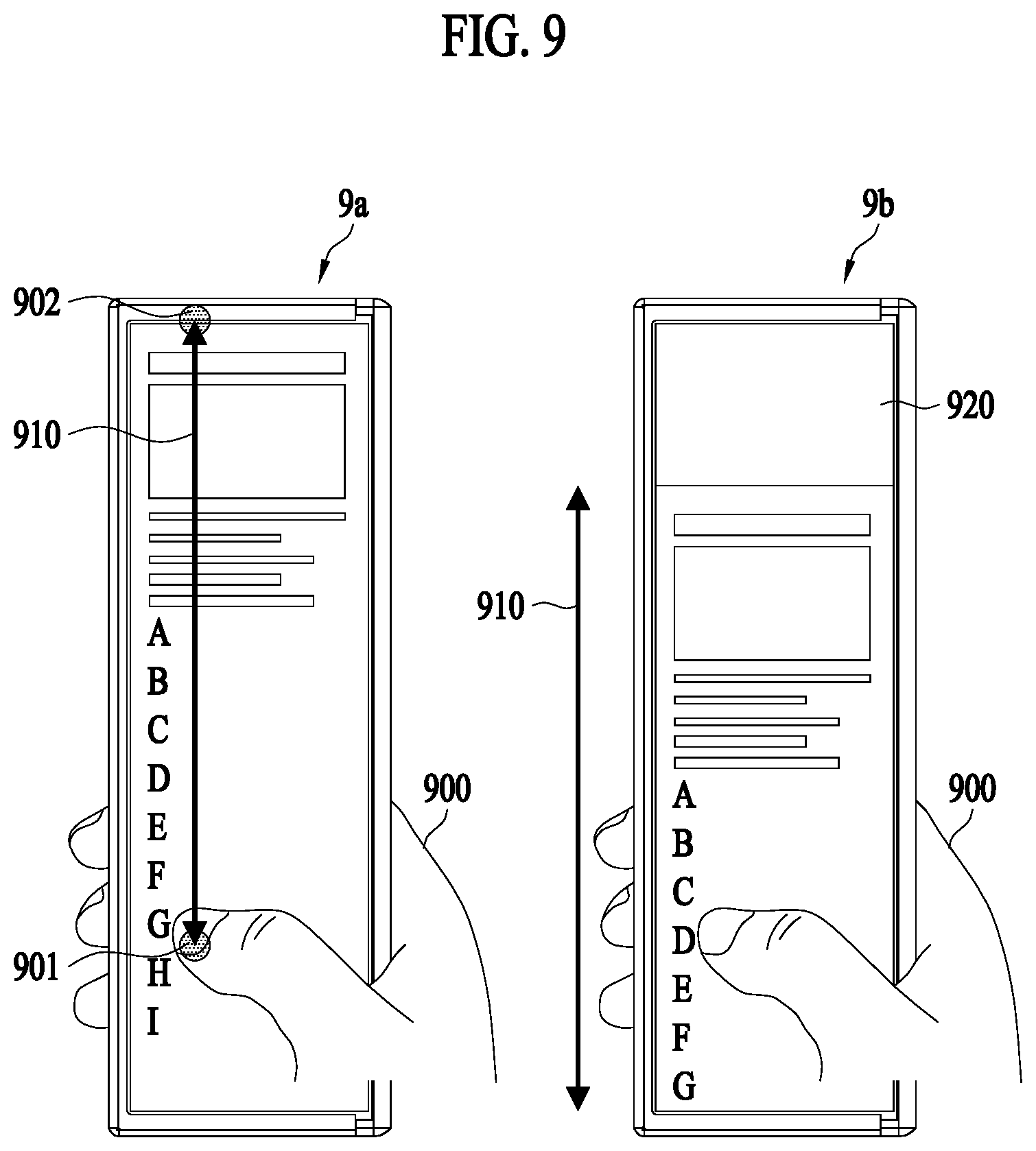 Patent US12307934 Figure 9 – Electronic device with extendable display screen for displaying contents, and control method therefor