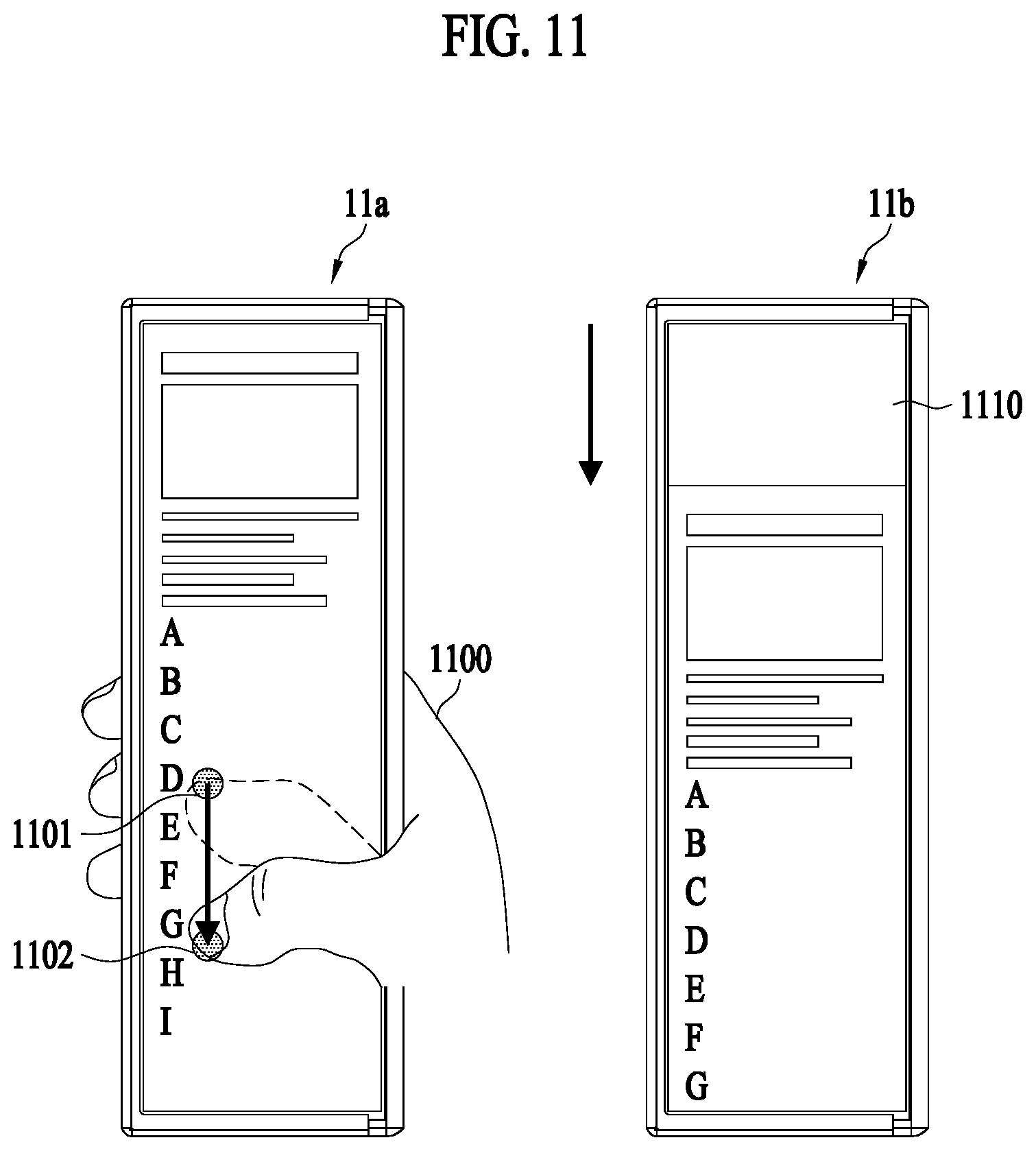 Patent US12307934 Figure 11 – Electronic device with extendable display screen for displaying contents, and control method therefor