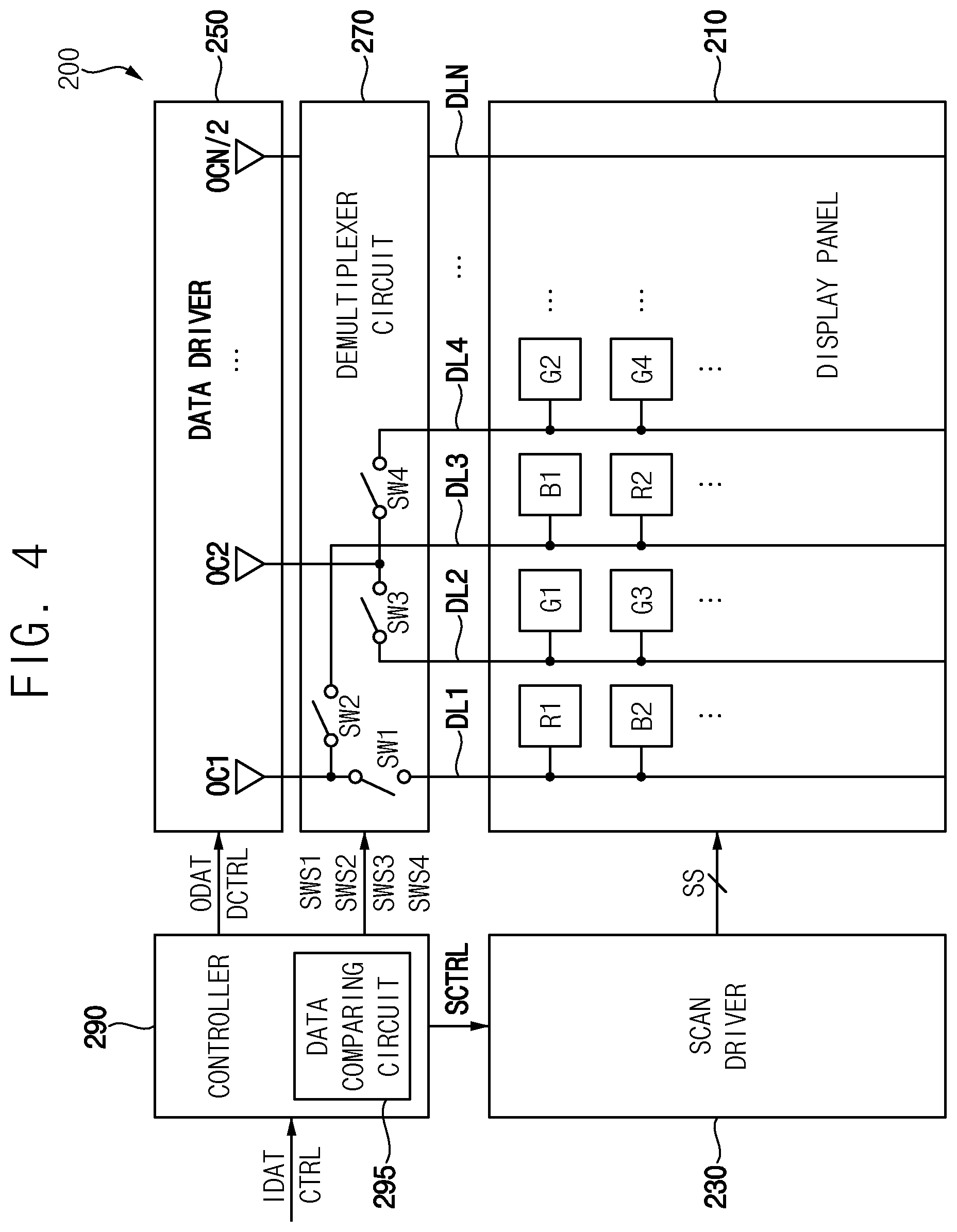 Patent US12307937 Figure 4 – Display device including a demultiplexer circuit