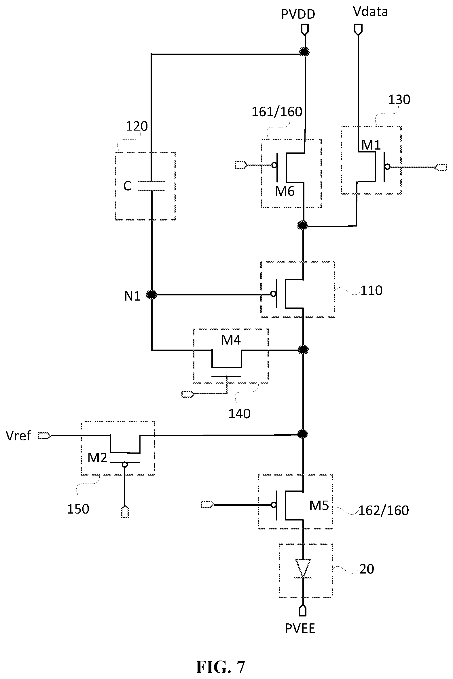 Patent US12307949 Figure 7 – Display panel having pixel driving circuit, driving method thereof and display device