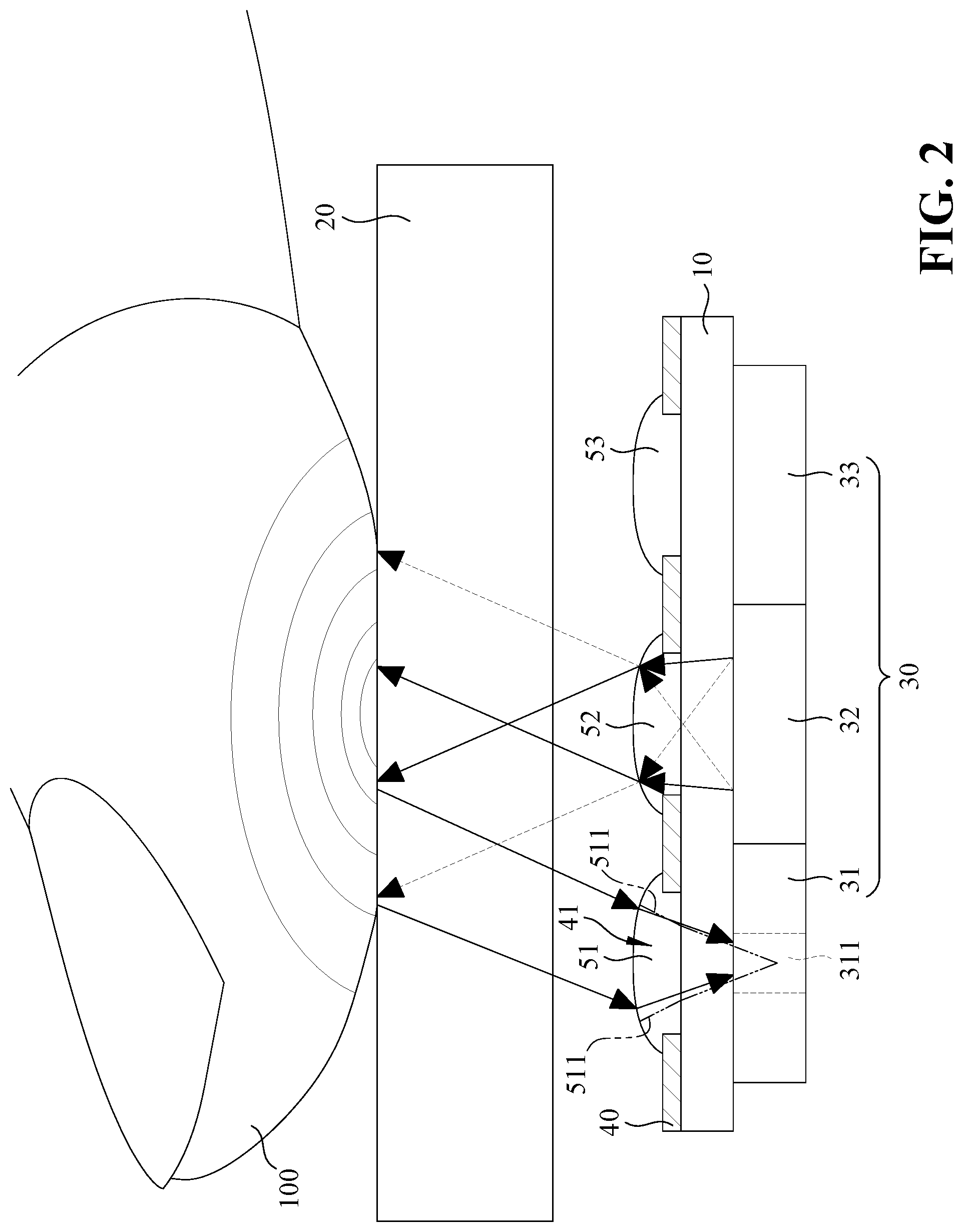 Patent US12307953 Figure 2 – Full-screen display device with different unit pixels for emitting and receiving light