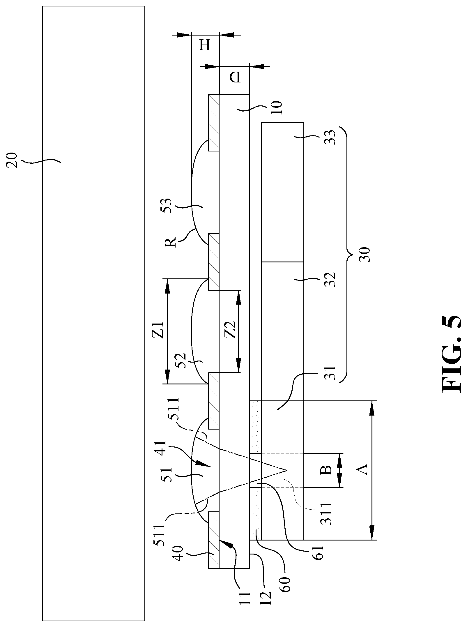 Patent US12307953 Figure 5 – Full-screen display device with different unit pixels for emitting and receiving light