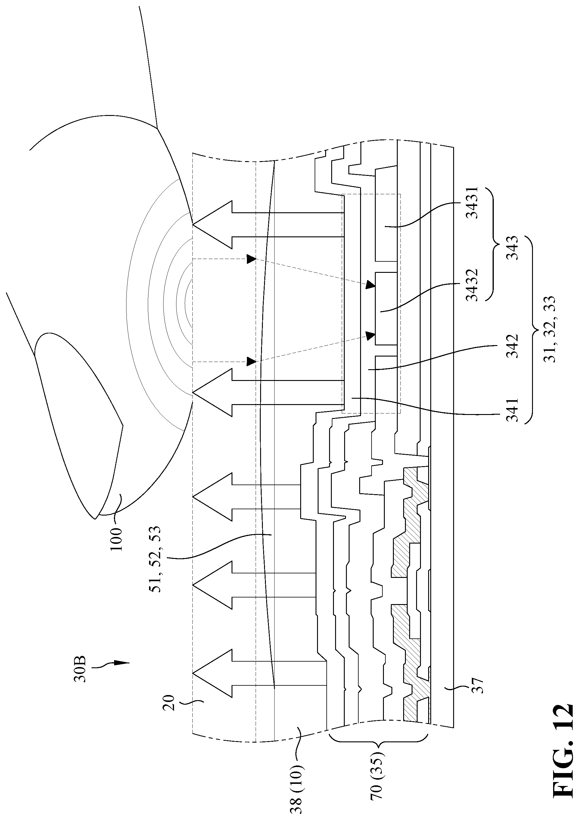 Patent US12307954 Figure 14 – Full-screen display device with unit pixel having function for emitting and receiving light