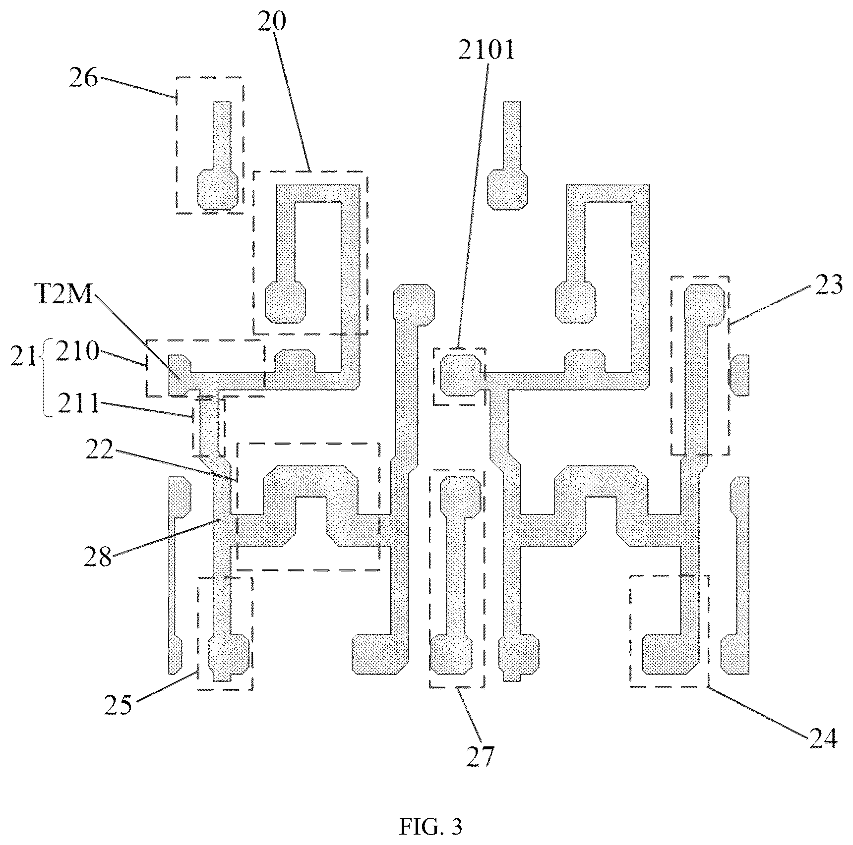 Patent US12307959 Figure 3 – Display substrate including a double-gate transistor and voltage stabilizing transistor