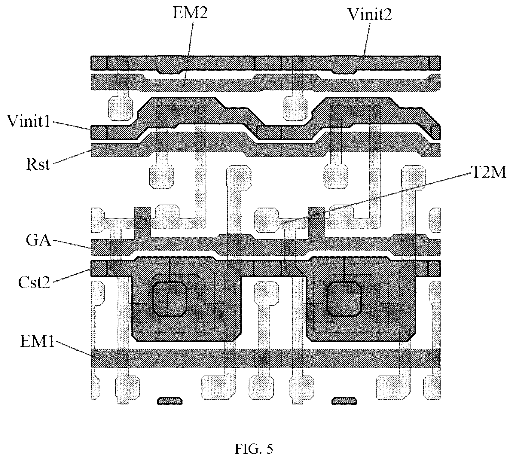 Patent US12307959 Figure 5 – Display substrate including a double-gate transistor and voltage stabilizing transistor