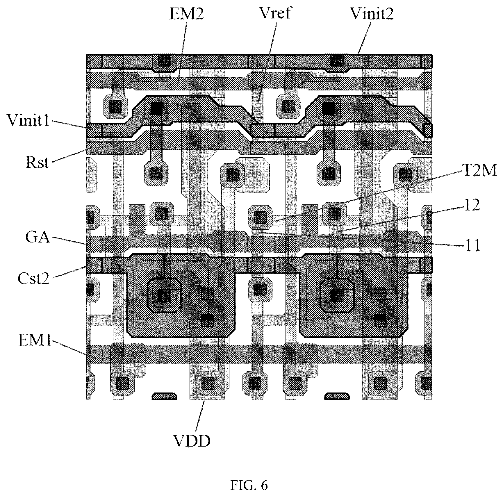 Patent US12307959 Figure 6 – Display substrate including a double-gate transistor and voltage stabilizing transistor