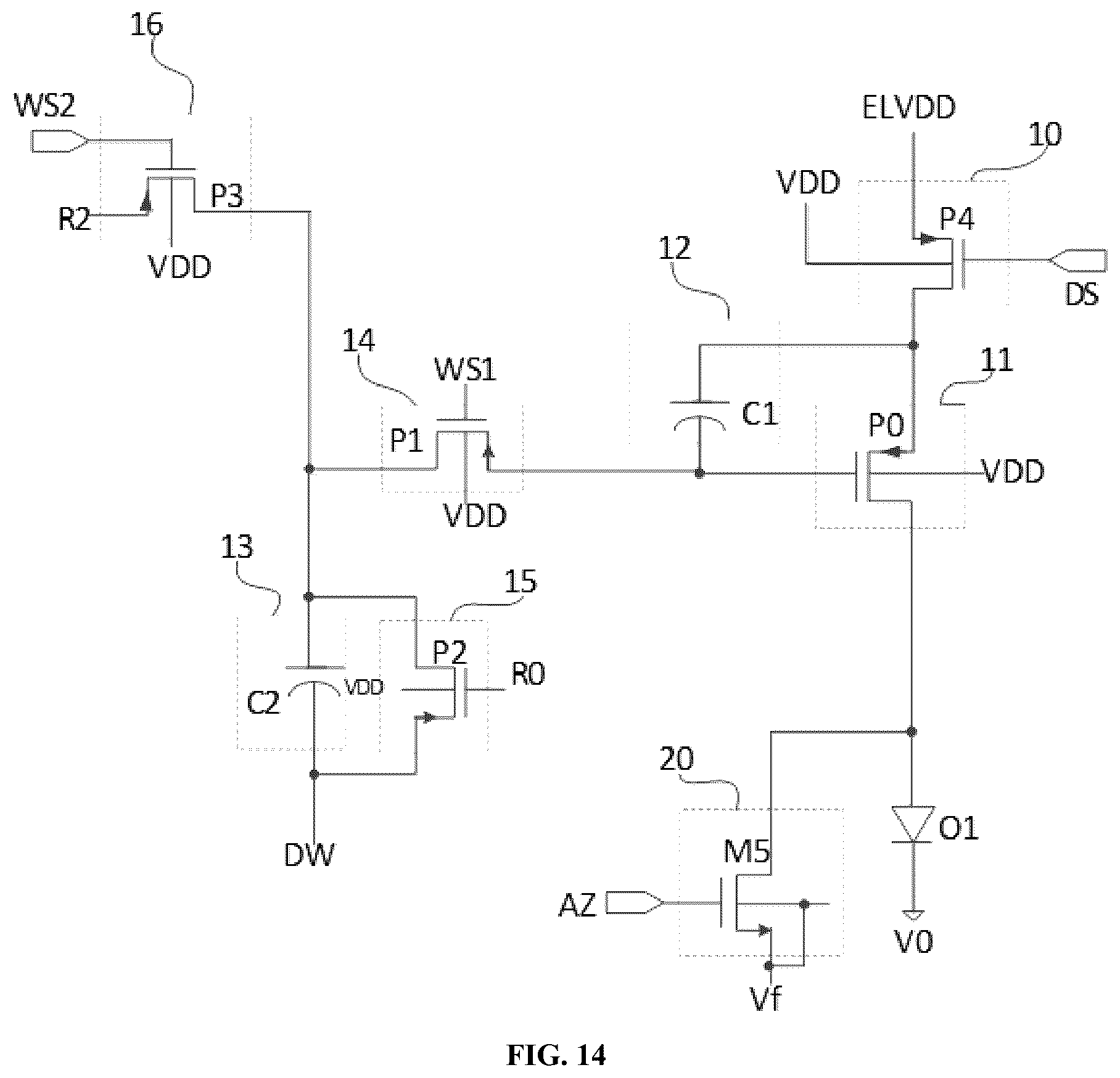 Patent US12307967 Figure 14 – Pixel circuit, display panel, driving method and display device
