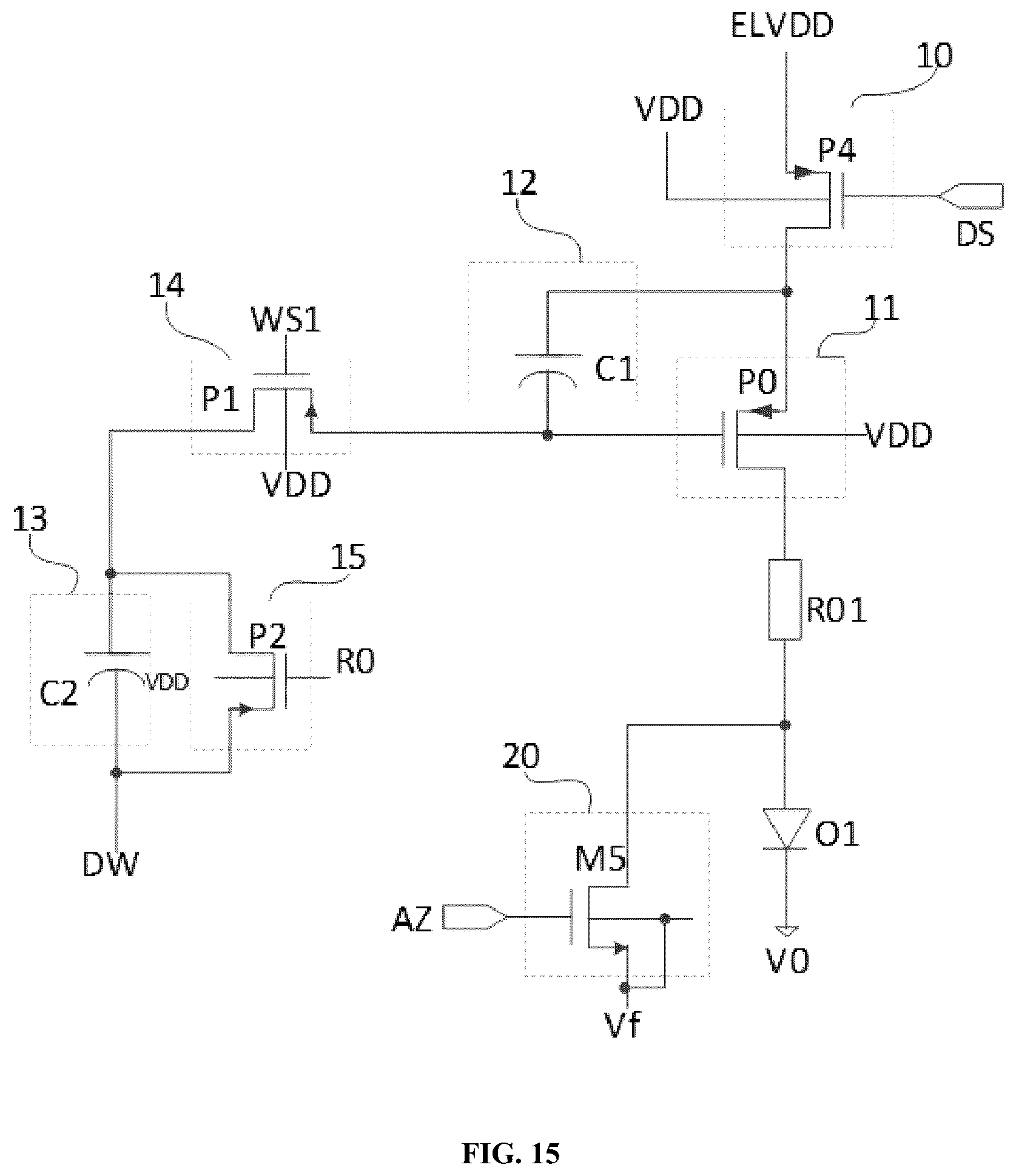 Patent US12307967 Figure 15 – Pixel circuit, display panel, driving method and display device