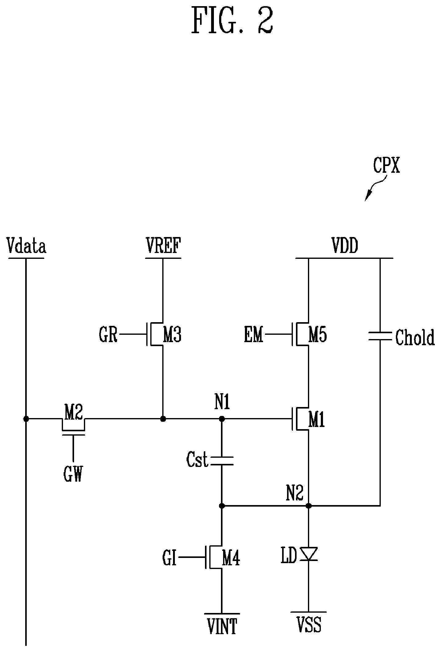 Patent US12307972 Figure 2 – Pixel which is capable of preventing a color deviation and display device including the same