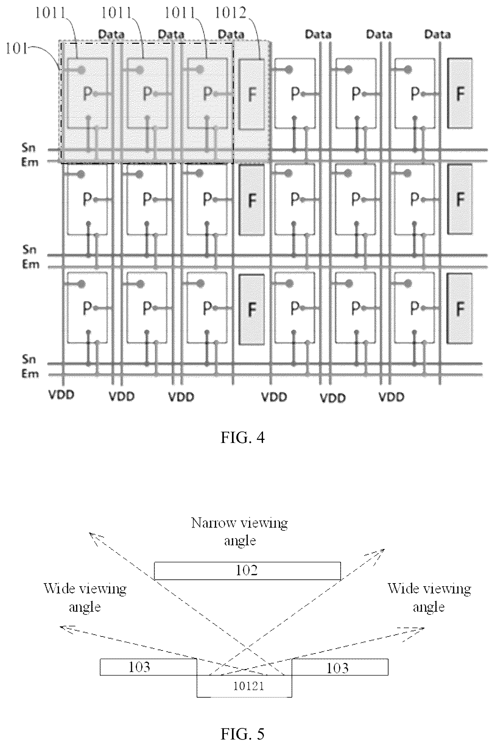 Patent US12307973 Figure 3 – Display panel and display device with anti-view pixel driving circuits connected to sub-pixel
