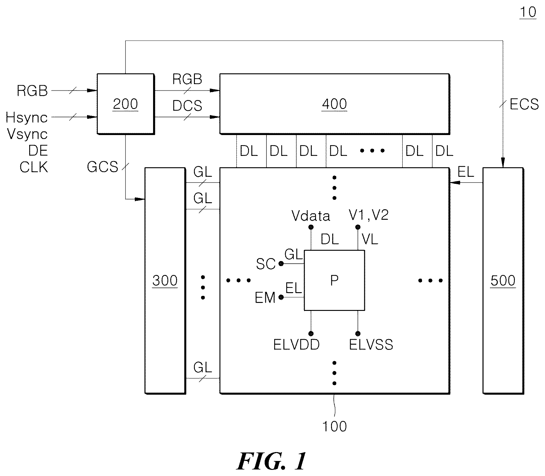 Patent US12307974 Figure 1 – Display device