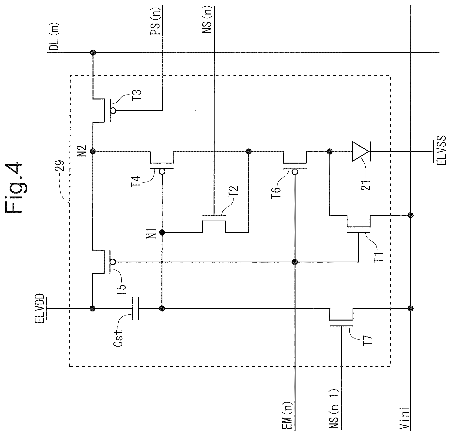 Patent US12307977 Figure 4 – Pixel circuit, display device, and method of driving display device