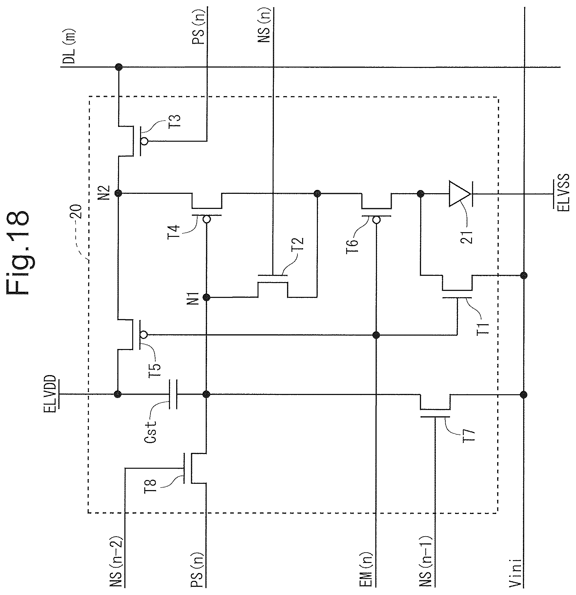 Patent US12307977 Figure 17 – Pixel circuit, display device, and method of driving display device