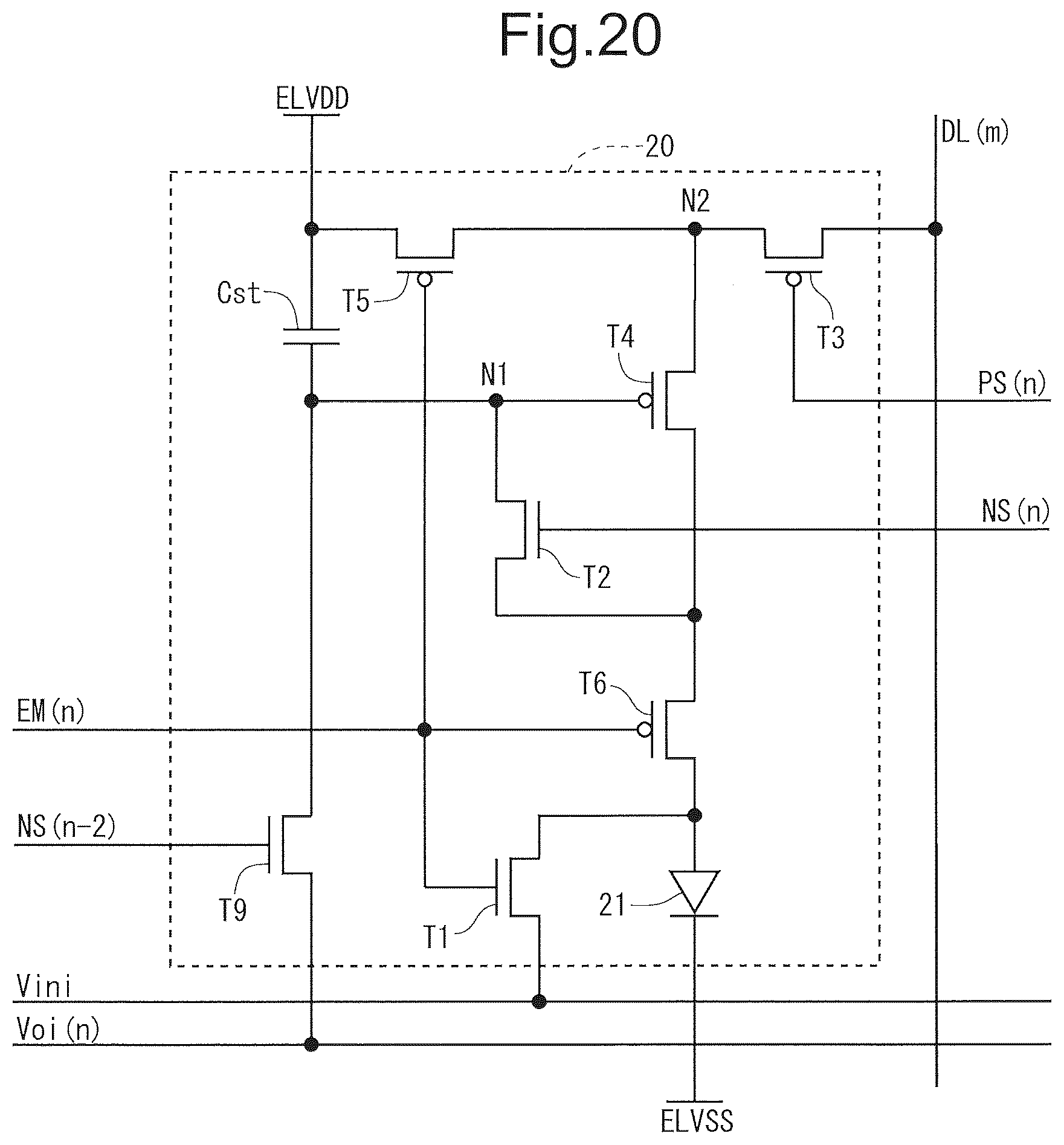 Patent US12307977 Figure 19 – Pixel circuit, display device, and method of driving display device