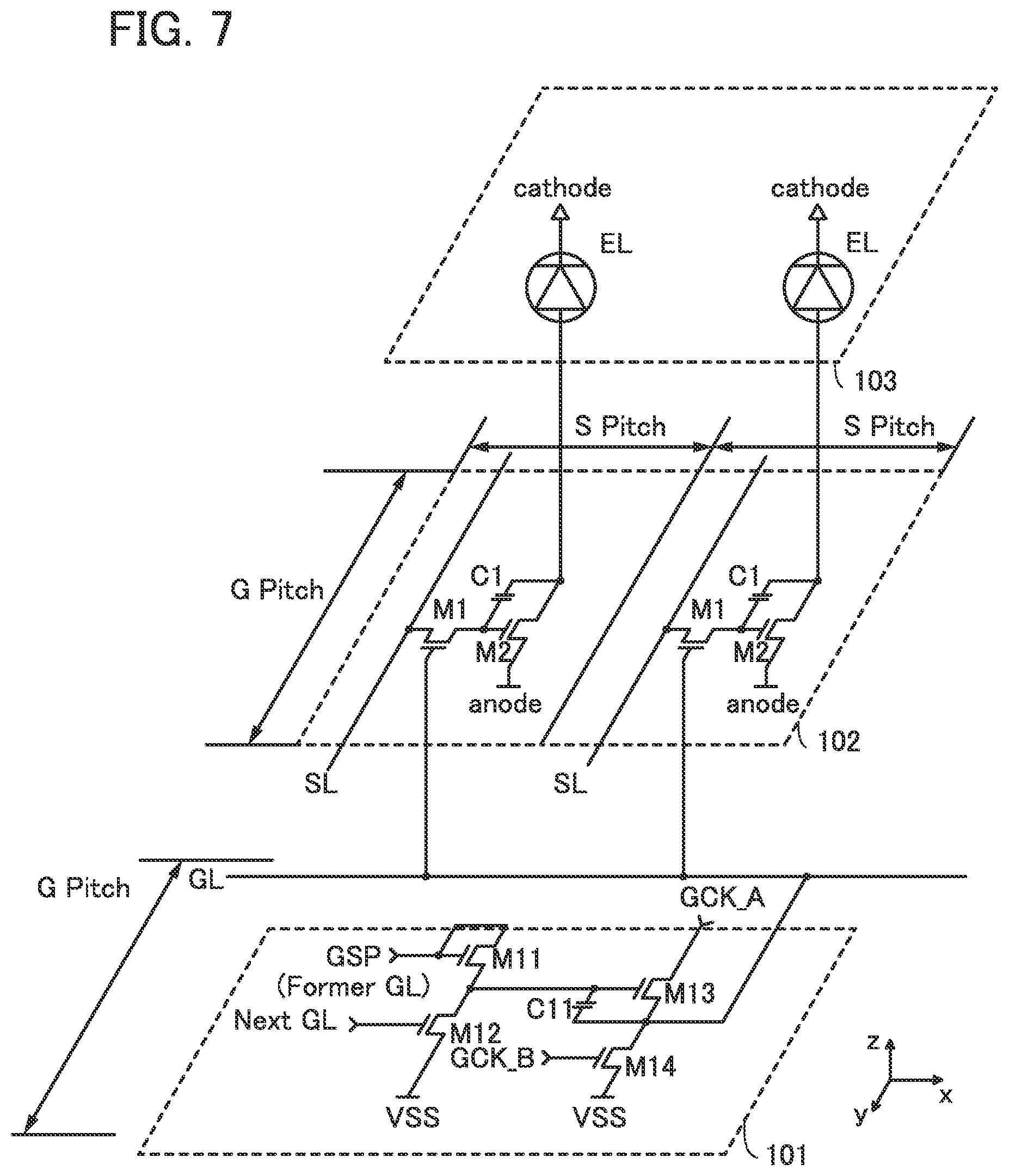 Patent US12307978 Figure 7 – Display device and electronic device
