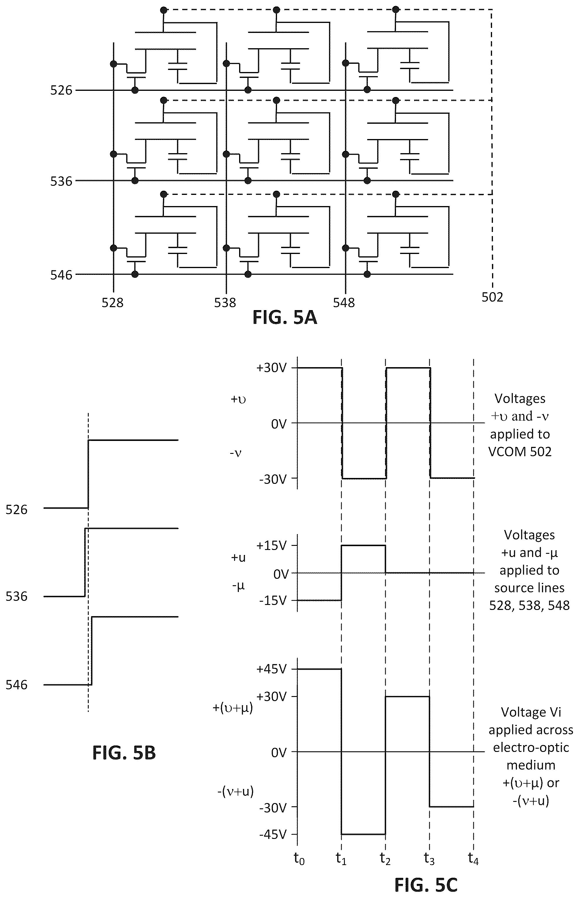 Patent US12307988 Figure 5 – Methods for globally applying voltages to the display pixels of electro-optic displays